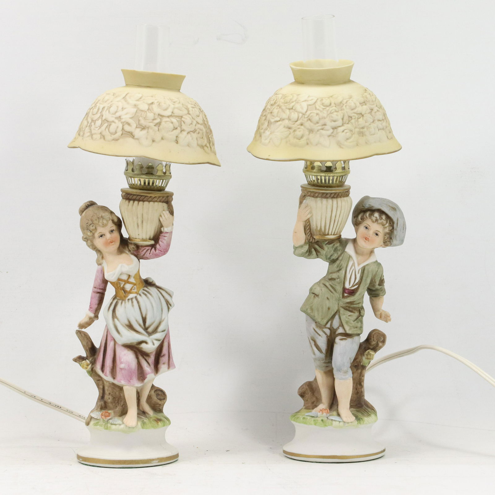 [2] Bisque Figure Boudoir Lamps Boy & Girl (1 of 17)