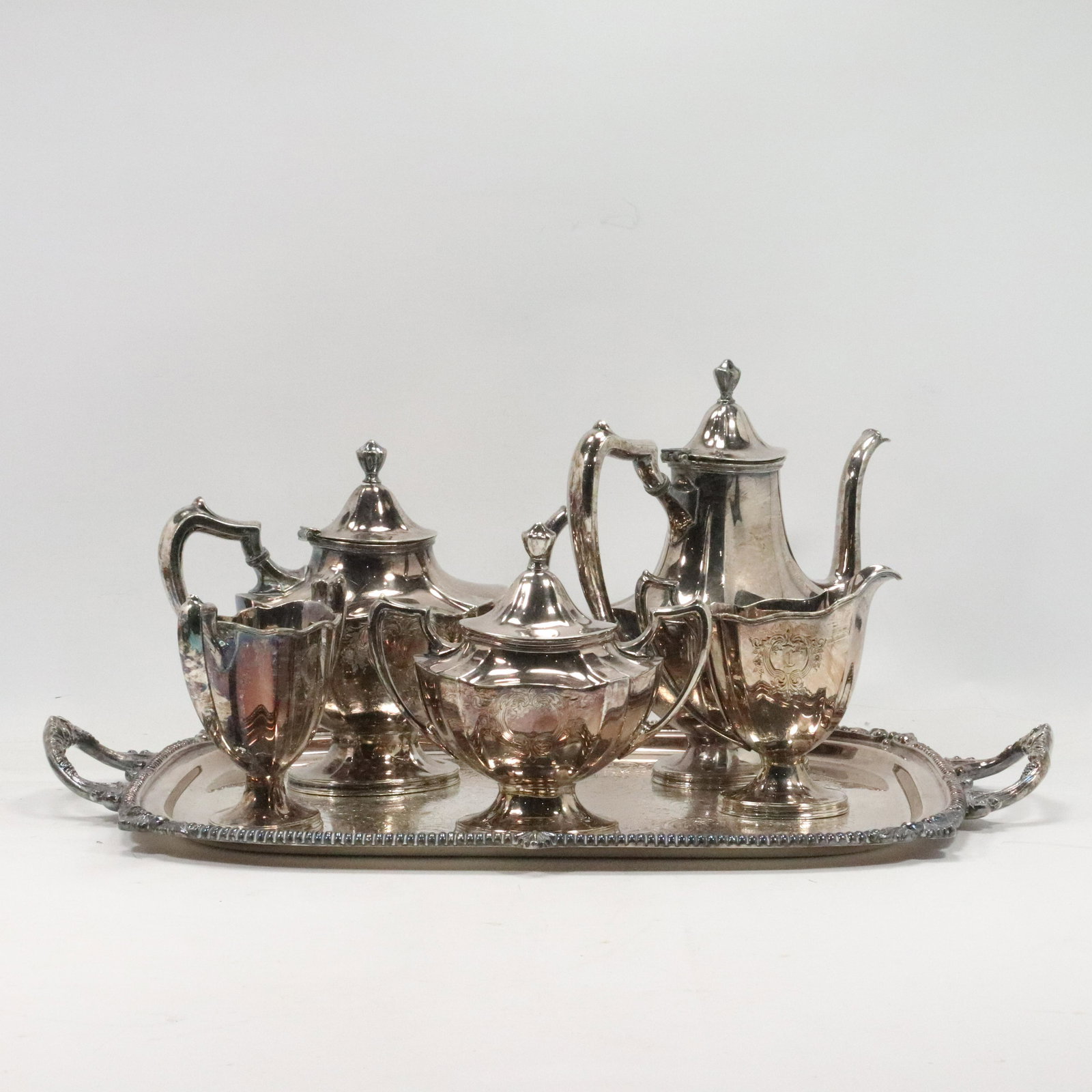 6 Pc Wallace Bro Silver Co. Silver Plate Tea Set (1 of 20)