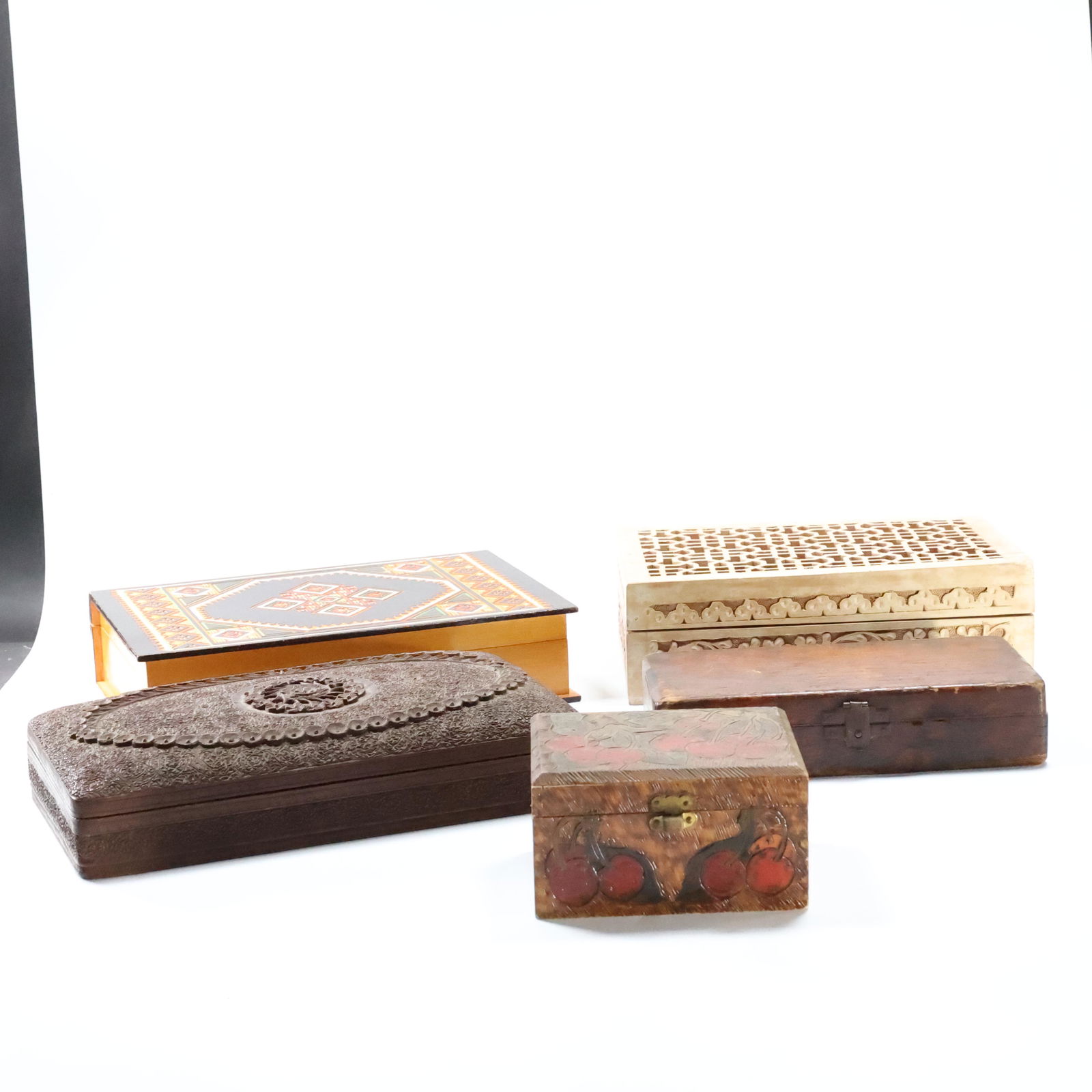 5 Assorted Estate Grouping Wood Boxes, 1 a Small Scale (1 of 20)