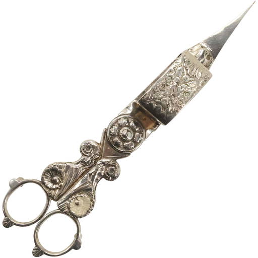 Very Ornate Silver Plate Candle Wick Cutter and Snuffer Nov 23, 2021