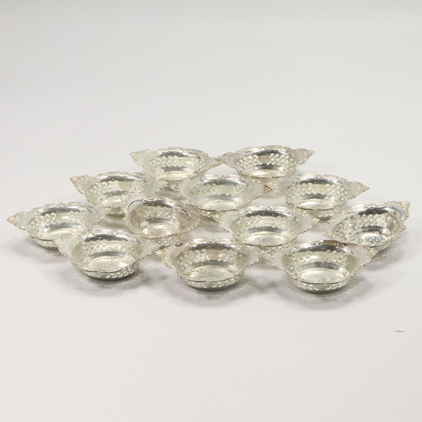 [12] J E Caldwell & Co Sterling Silver Nut Bowl Dishes