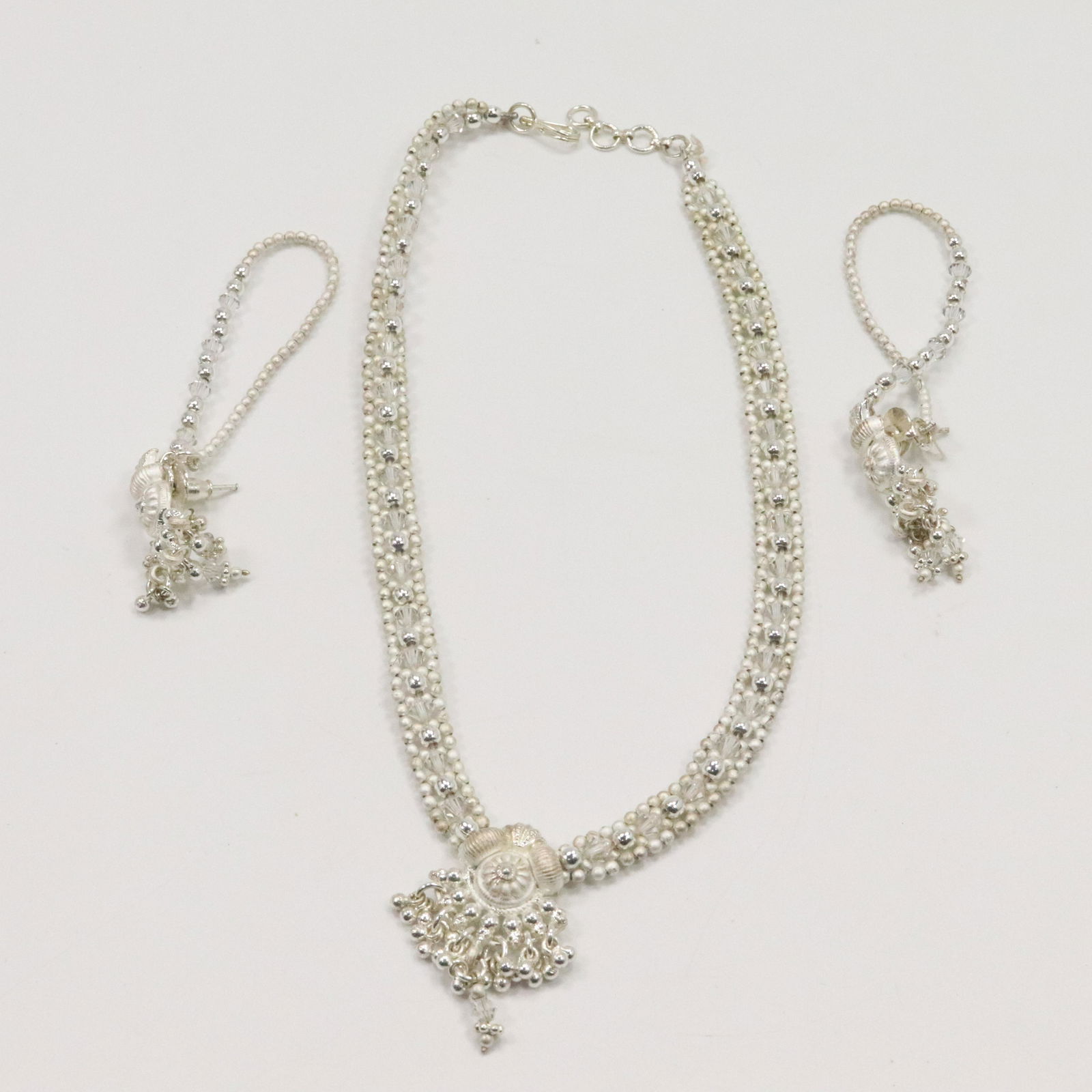 3 Pc. Set Sterling Silver Necklace and Earrings (1 of 7)