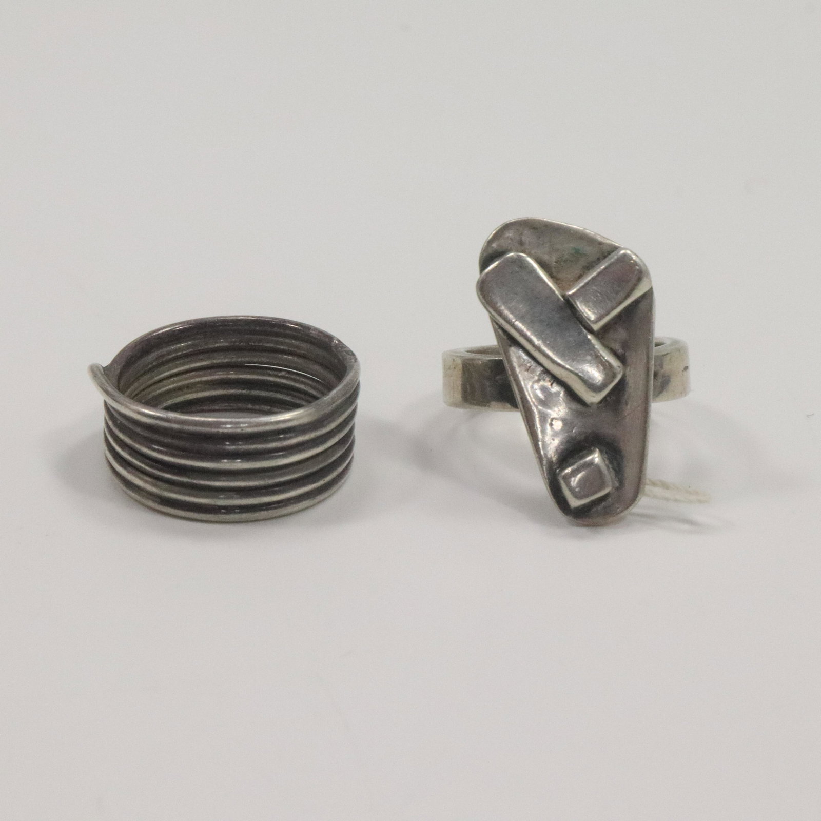 Modernism Sterling Ring & .925 Sterling Coil Ring (1 of 5)