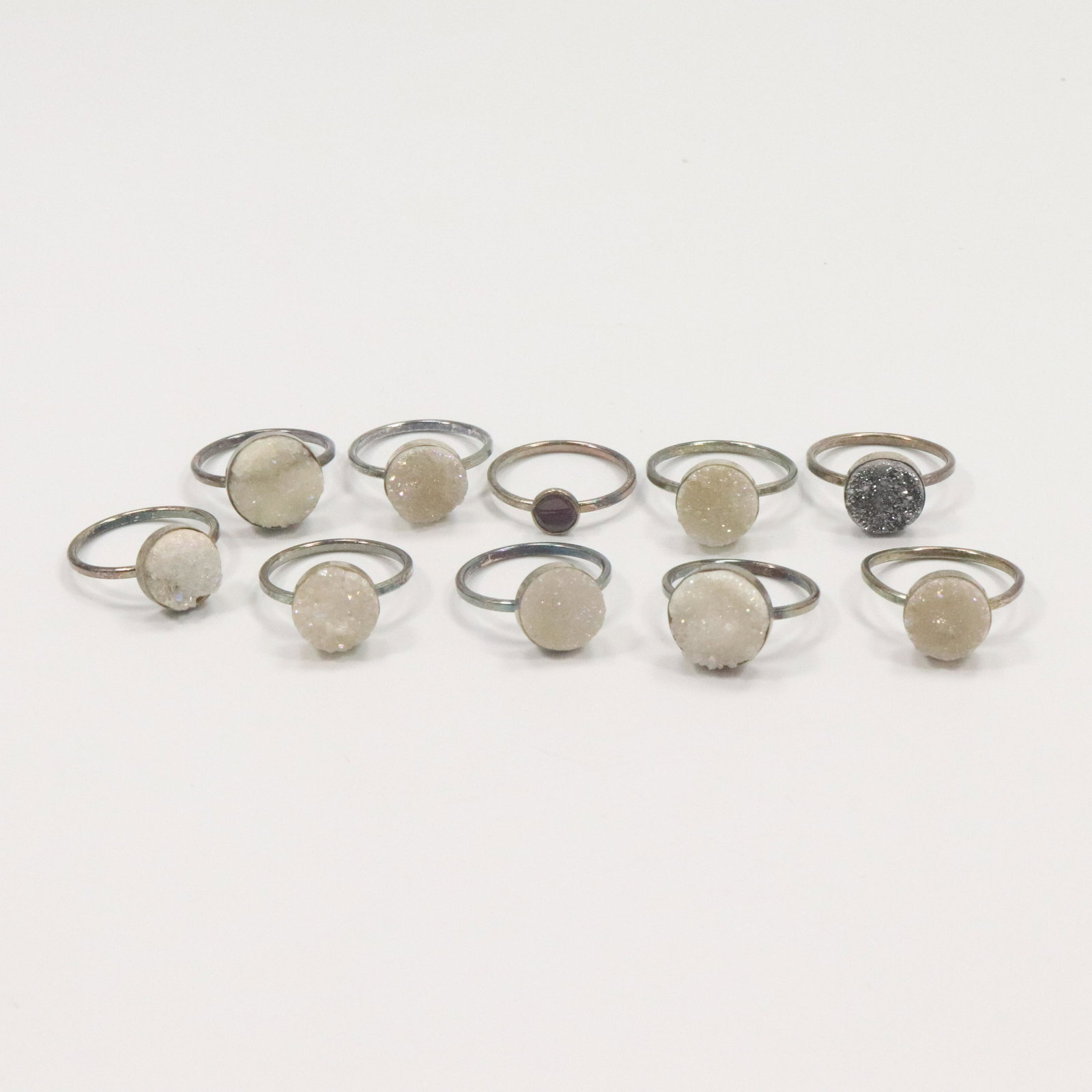 Group Lot 10 Rings Sterling & Quartz Crystals (1 of 5)