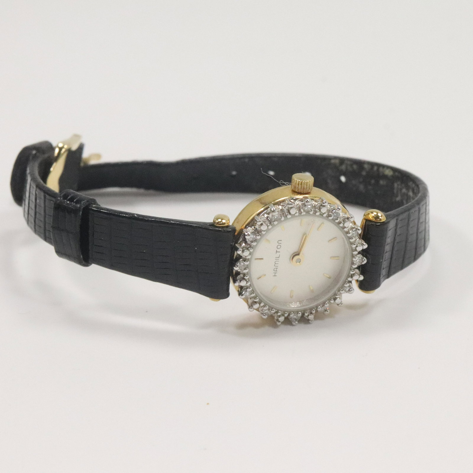 Hamilton 10 K Gold Filled Ladies Wristwatch Diamonds (1 of 5)