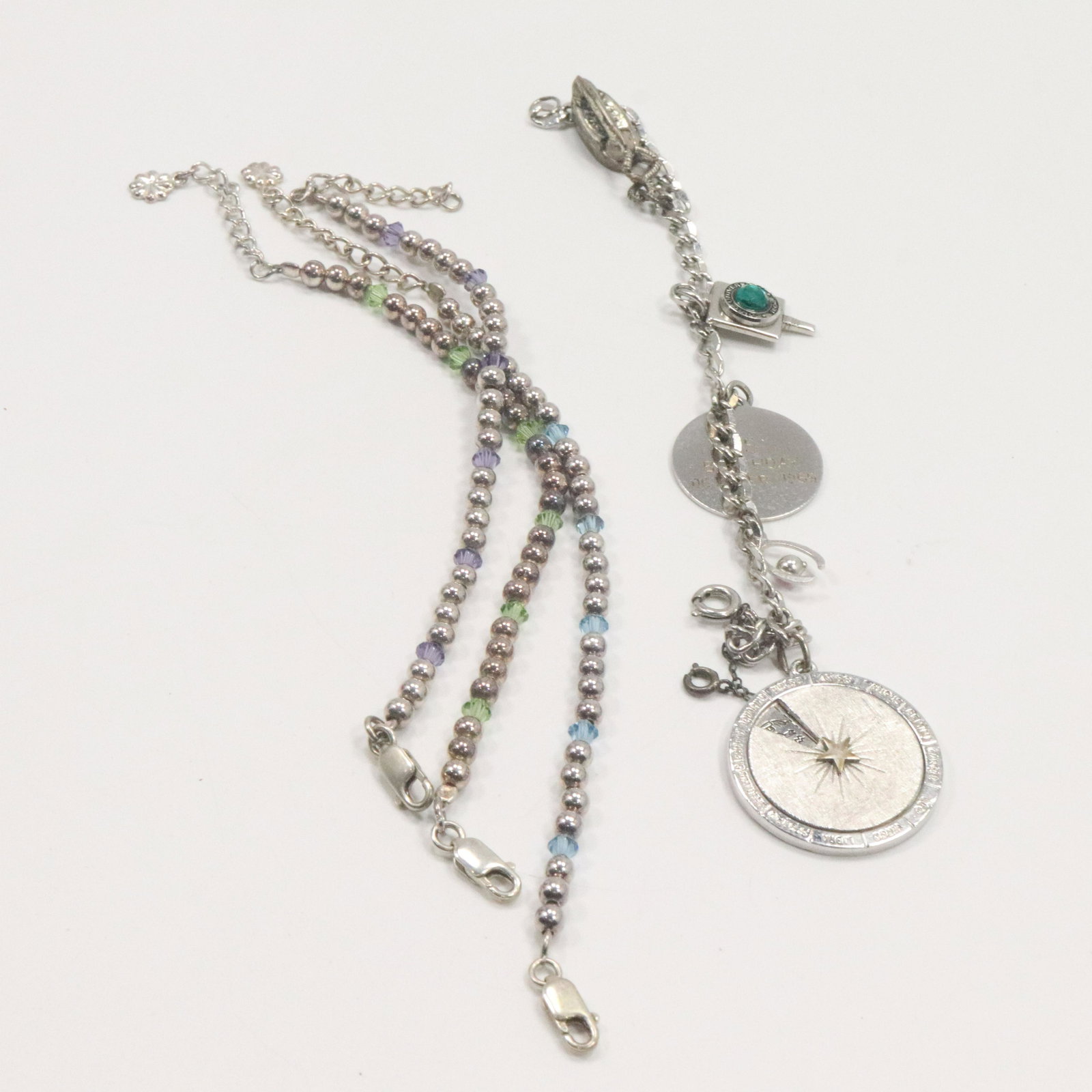 [4] .925 Sterling Charm Bracelet & 3 Sterling Bracelets (1 of 5)