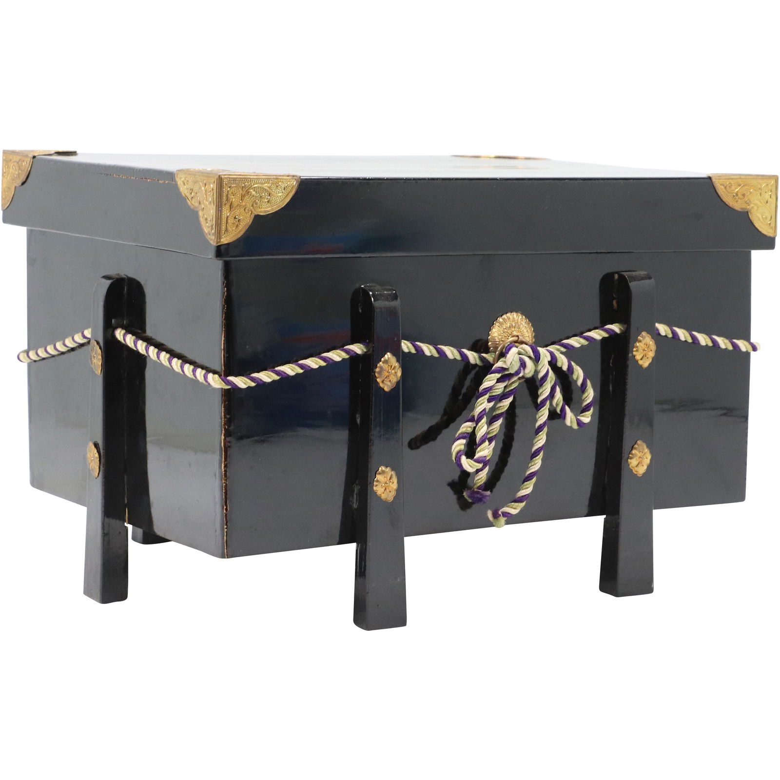 Asian Lacquered Box Full of Oriental Artifacts, Relics (1 of 15)