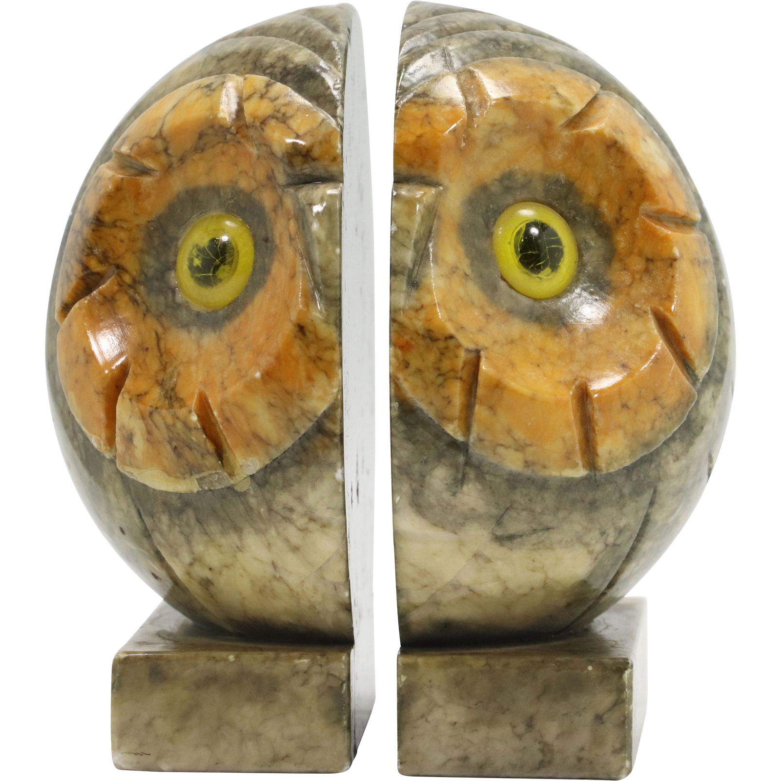 Mid-Century Modern OWL Colored Marble Bookends (1 of 10)