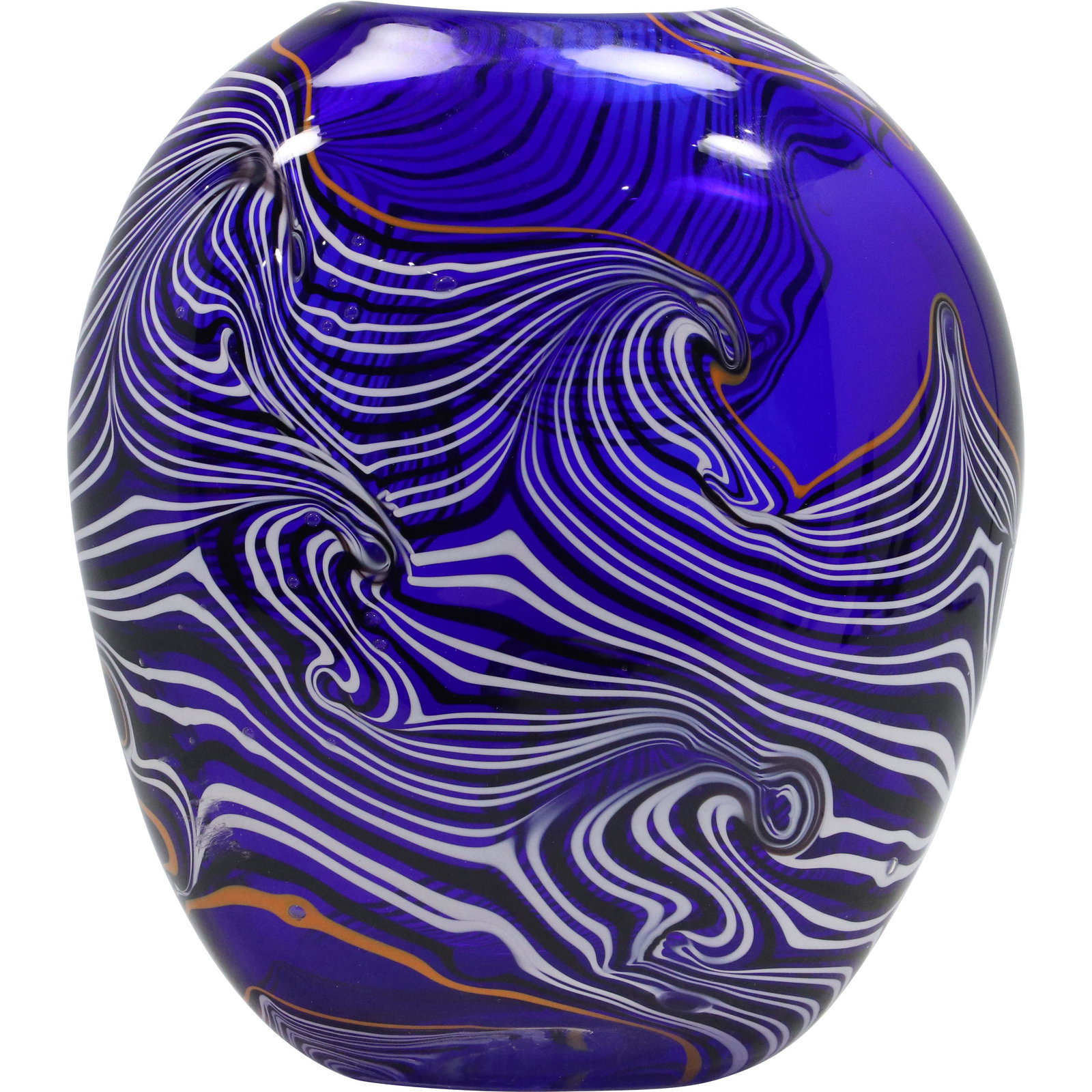Martin Andrews Studio Glass Blue Wave Vase Signed (1 of 9)