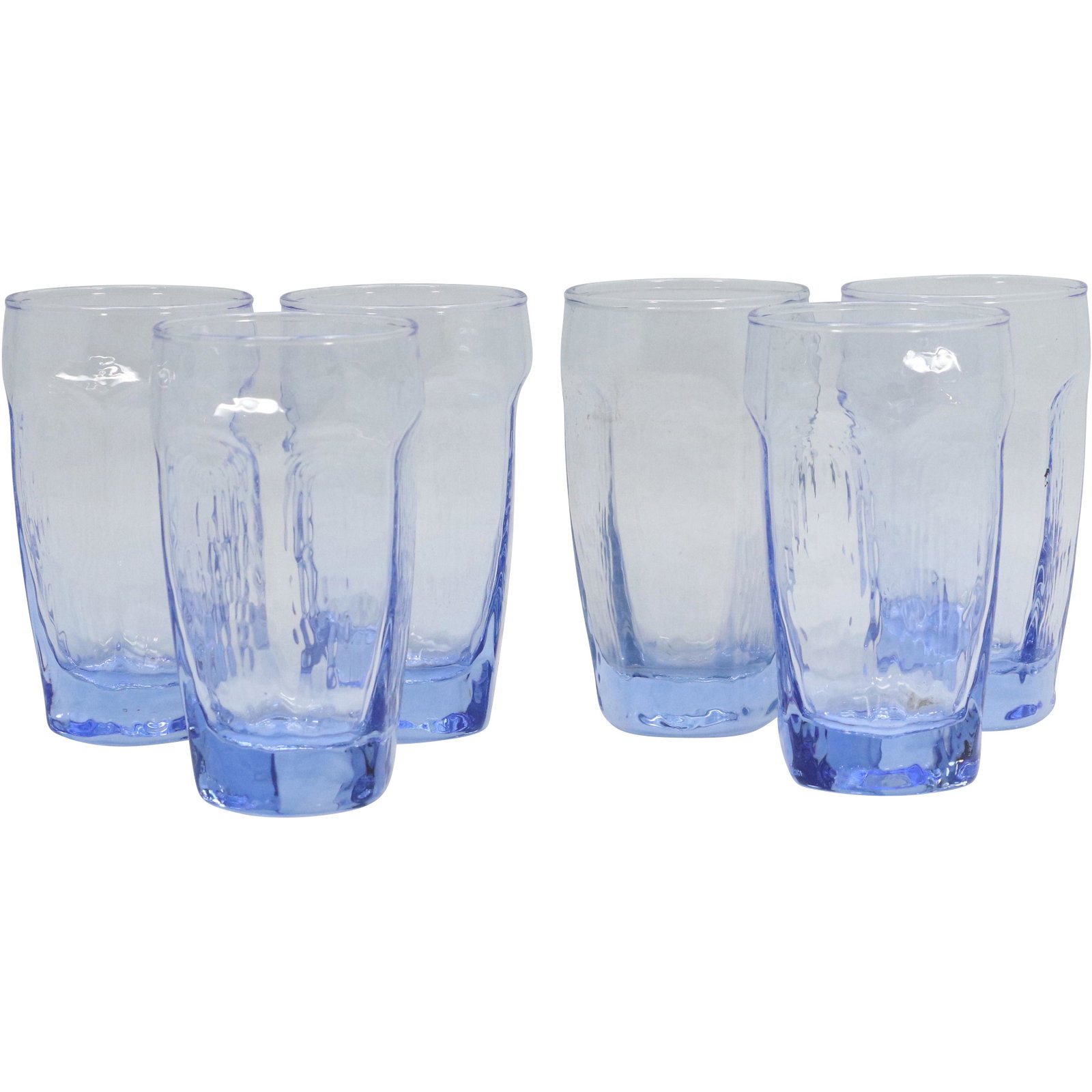 [6] Chiseled Ice Blue Drinking Glasses: [6] Chiseled Ice Blue Drinking Glasses. size: 5.5h 3w