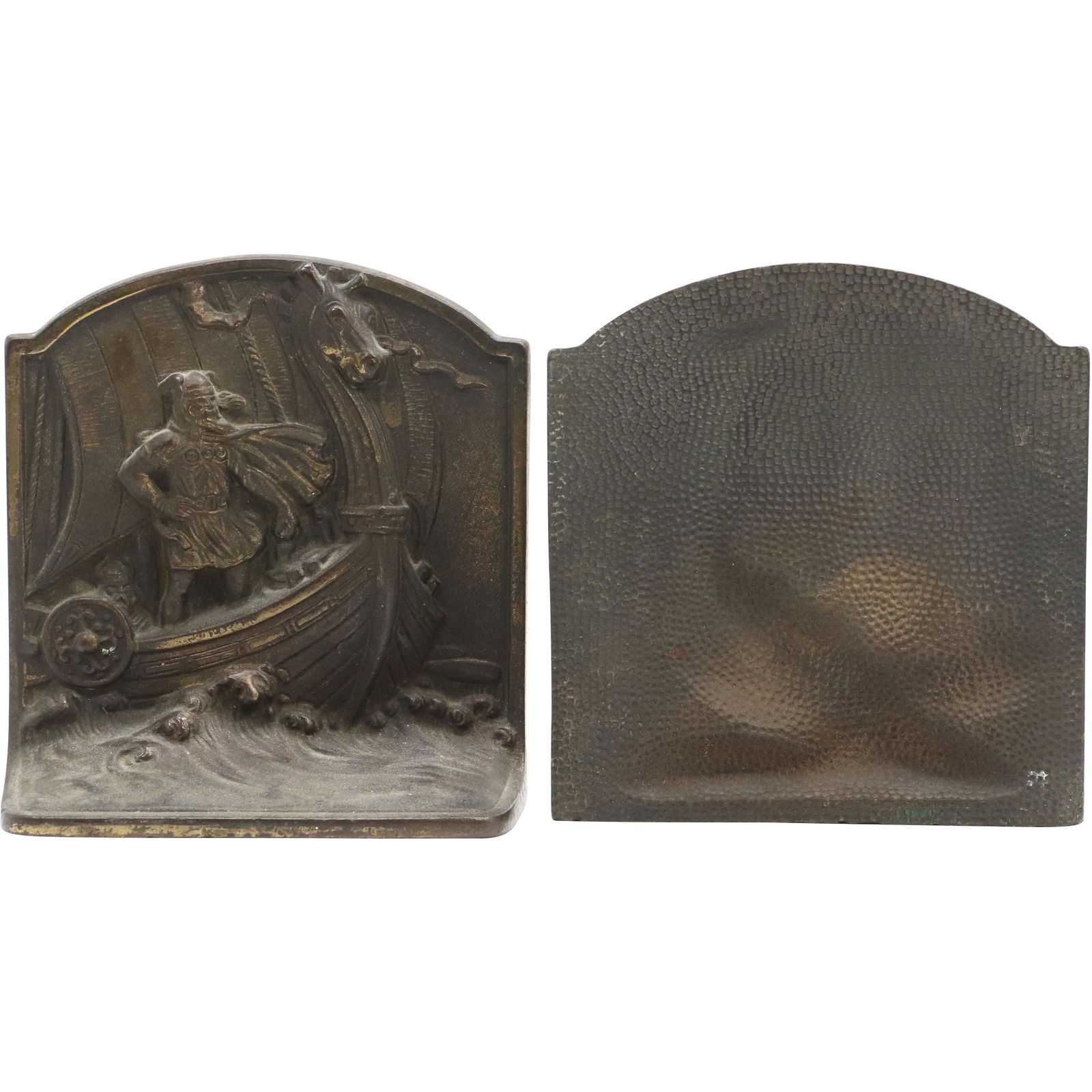 Pair Cast Iron Figure on Viking Ship Bookends (1 of 8)