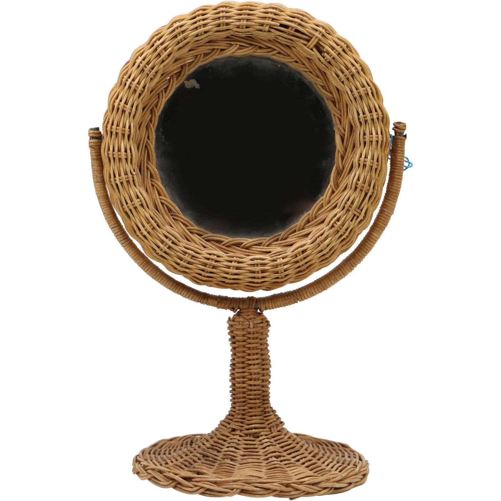Natural Wicker Dresser Top Shaving / Make-Up Mirror (1 of 6)