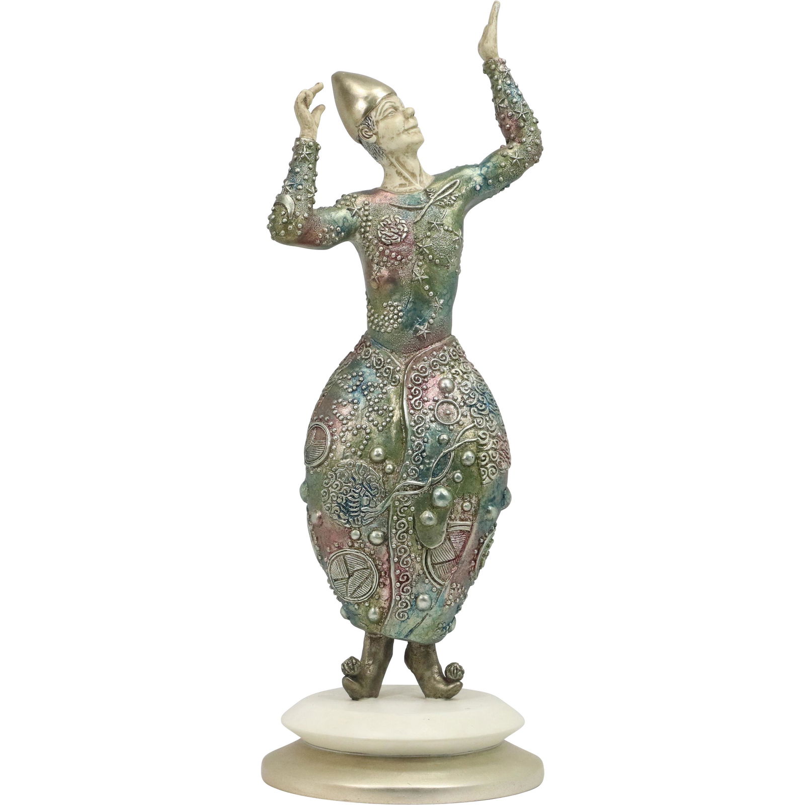 Russian Woman Dancer Polychrome Patina Composition (1 of 9)