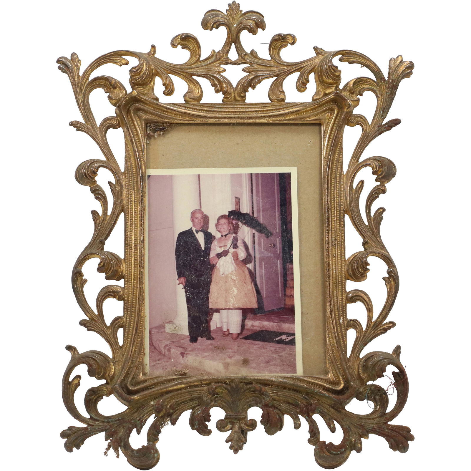 Fancy Victorian Cast Iron Table Top Picture Frame (1 of 7)