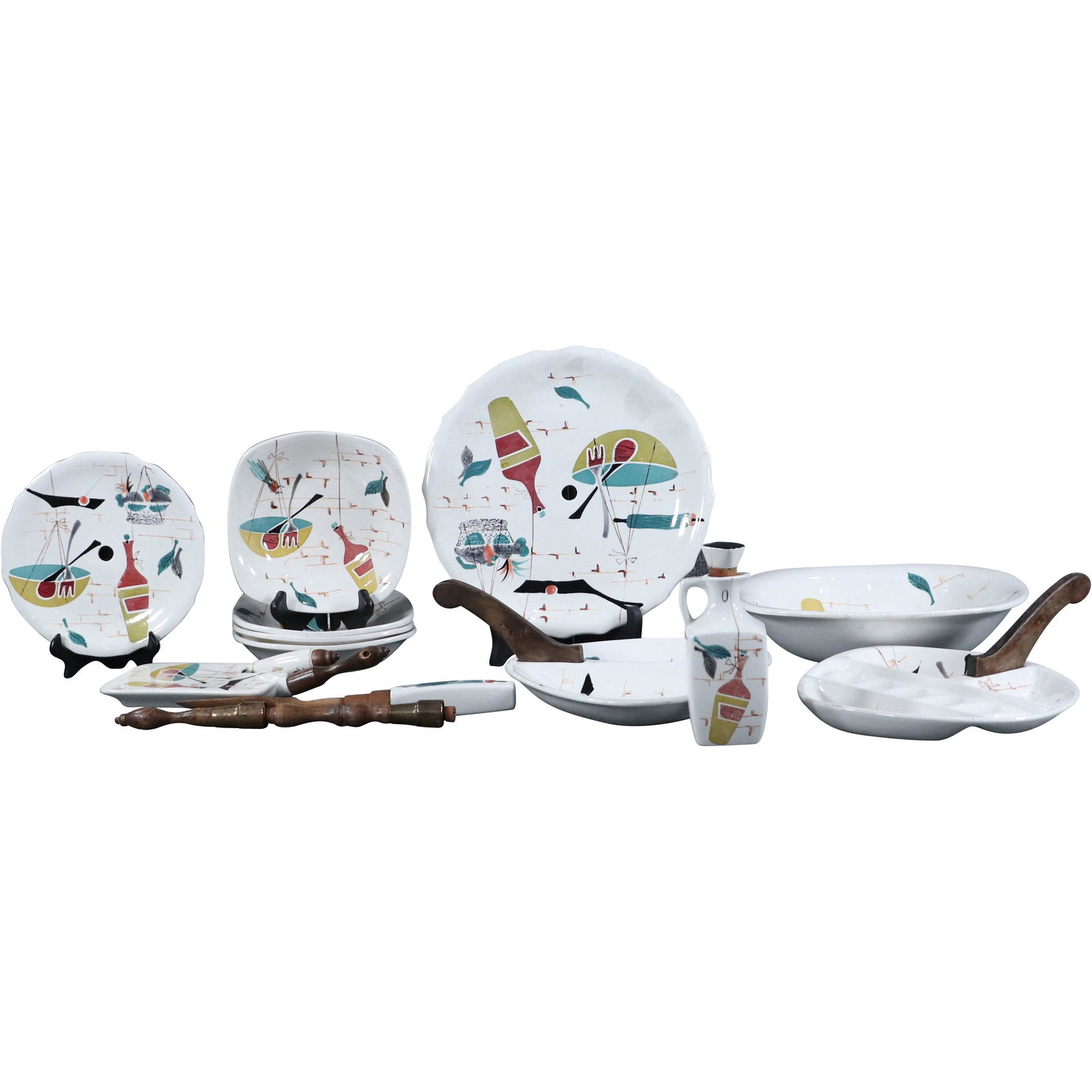 13 Pcs Mid-Century Modern "Patio" Porcelain Dinner Ware (1 of 11)