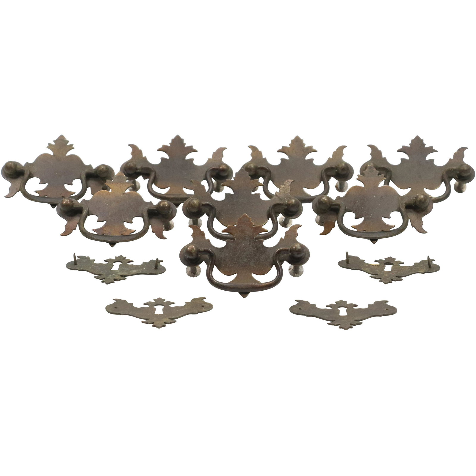 12 Pcs. Brass Chippendale Style Dresser Pulls Hardware: 12 Pcs. Brass Chippendale Style Dresser Pulls Hardware. size:2.25h 3.25w