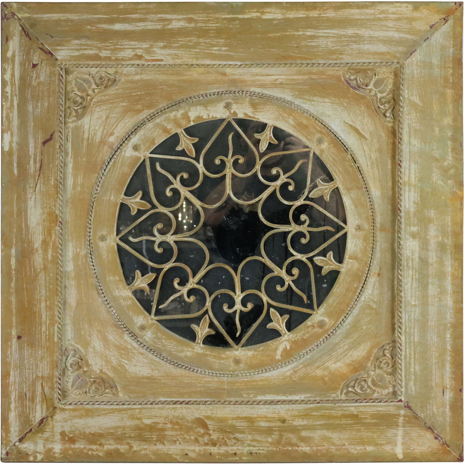 French Architectural Design Wall Mirror Circle Center (1 of 6)