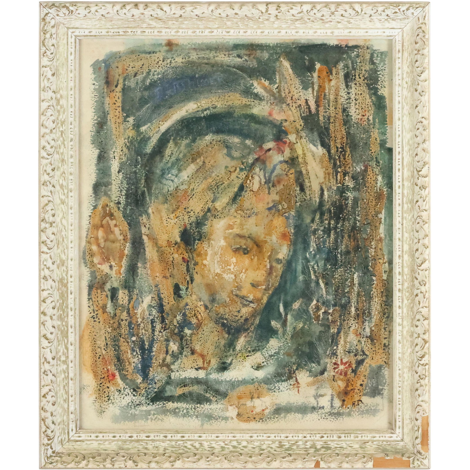 Signed "AD" Vintage Abstract Portrait - R Shimer (1 of 9)