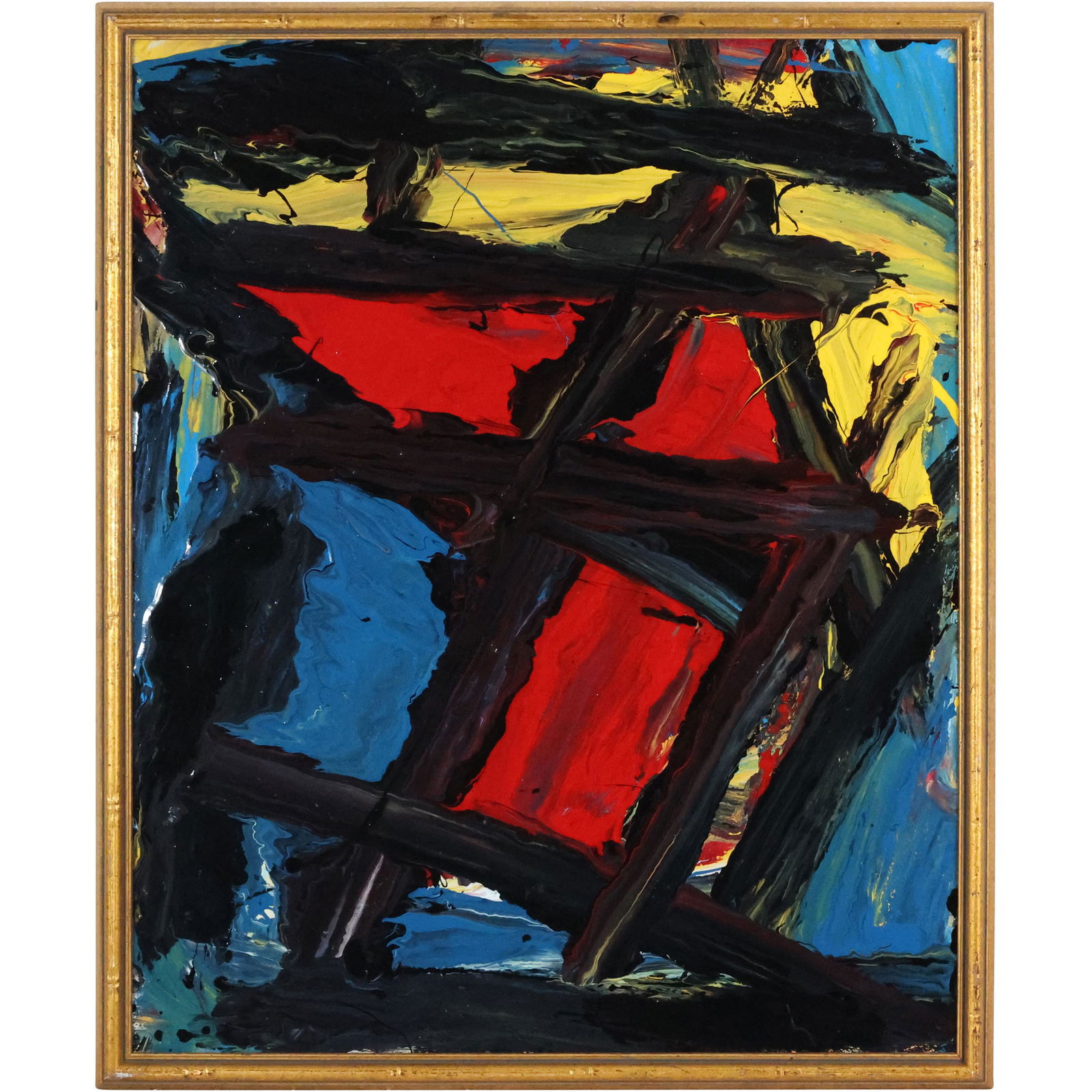 Thomas Pulgini, American, Oil/b Black Lines with Colors (1 of 9)