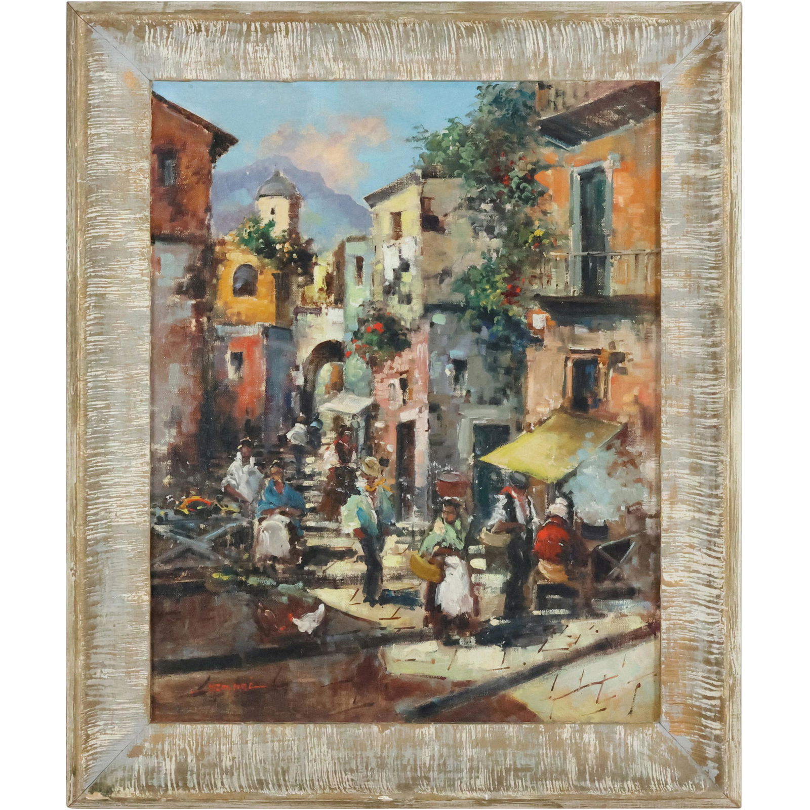 Domingo Maria Sanni, Busy European Town Street Oil/c (1 of 10)