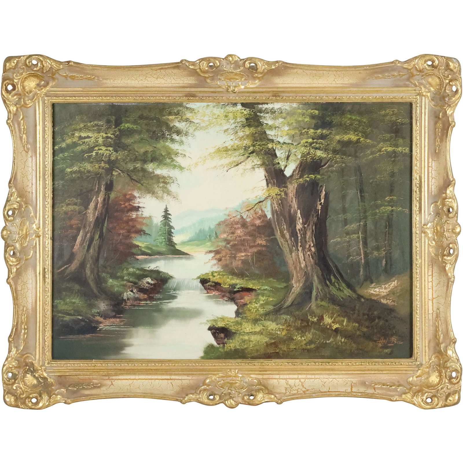 Hel Ba, Vintage Oil/c Adirondacks Stream Landscape (1 of 9)