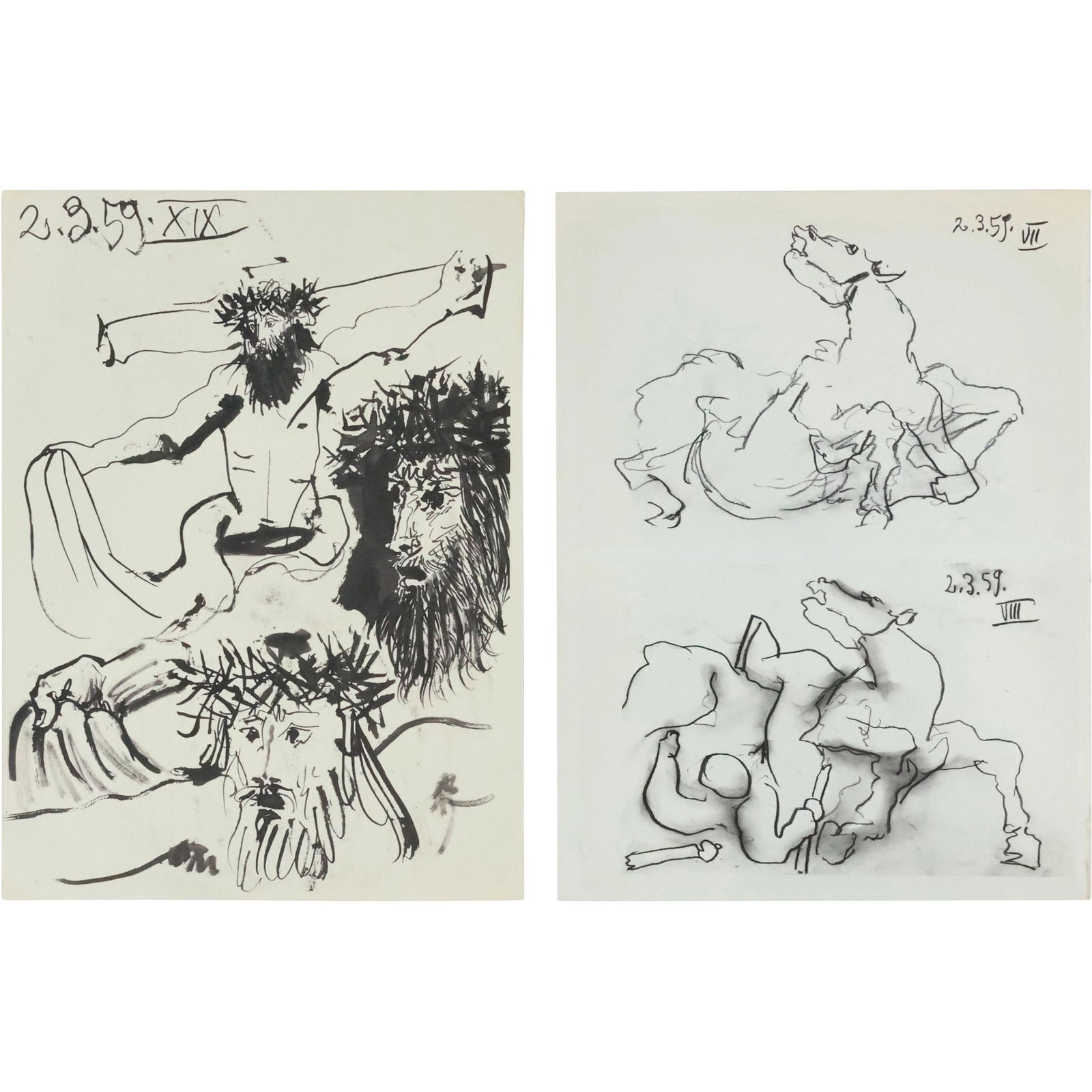 [2] Two Vintage Pablo Picasso Lithographs (1 of 20)
