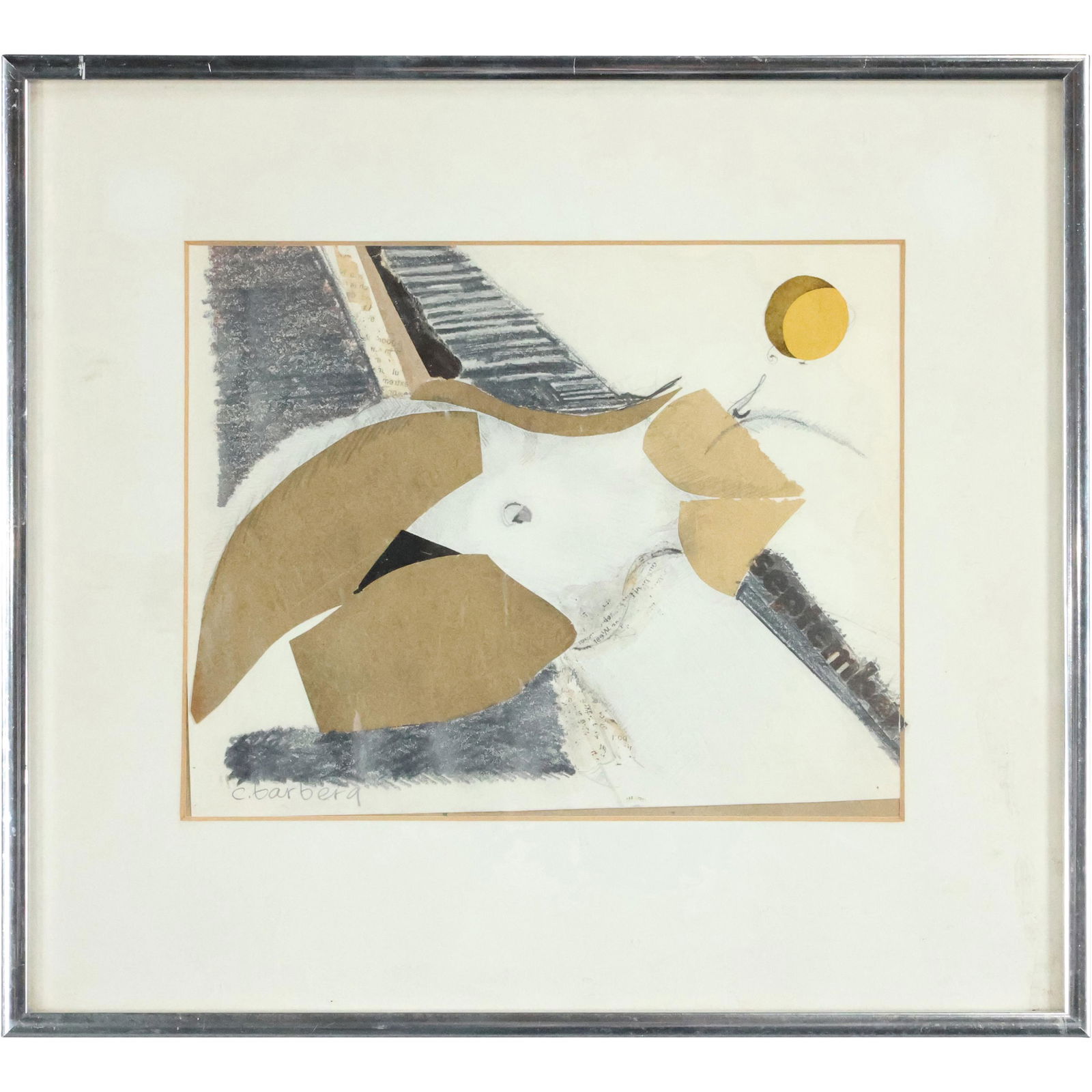 C Barbera, Mid-Century Modern Abstract Collage Signed (1 of 9)