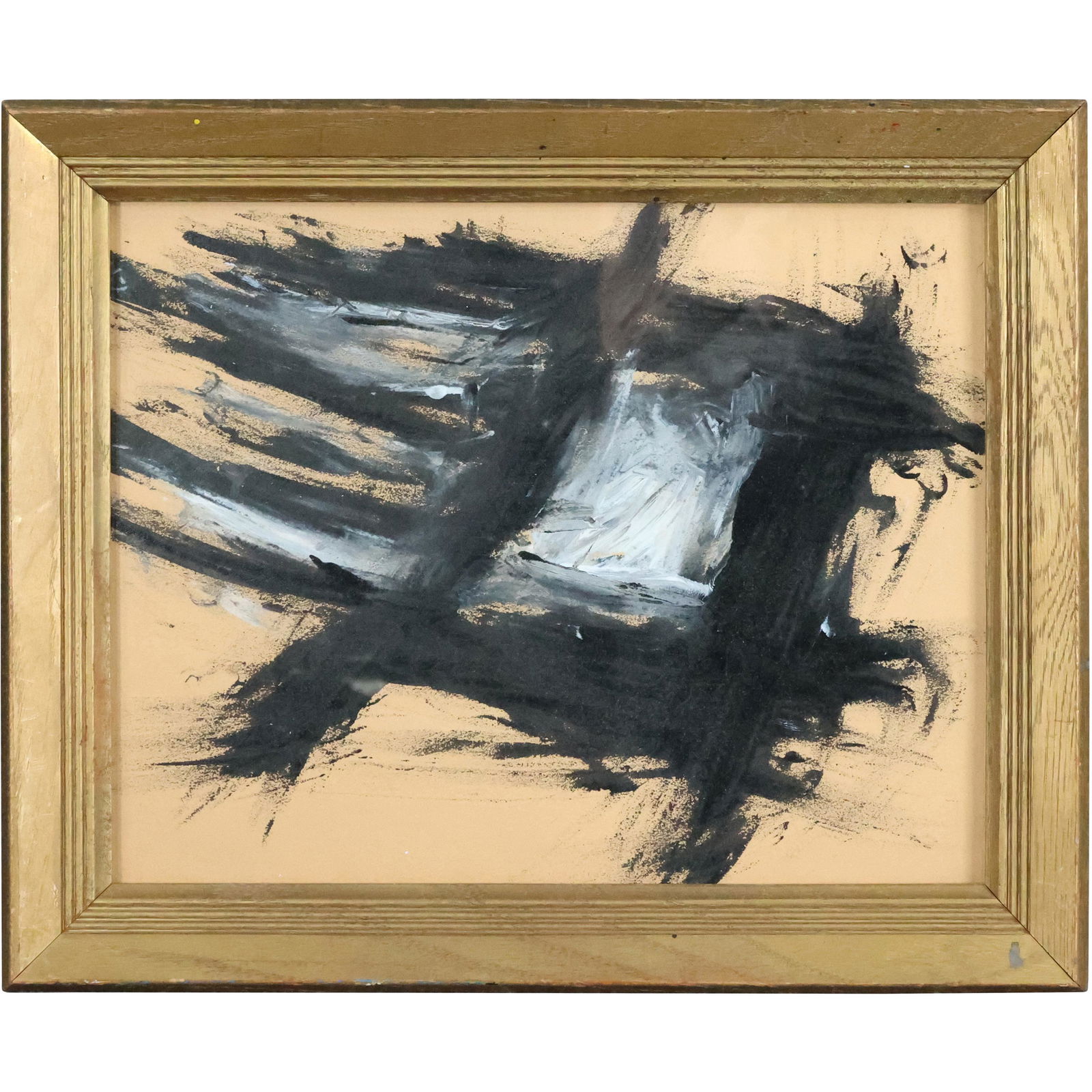 Franz Kline attributed Black Lines Accent White O/paper (1 of 7)
