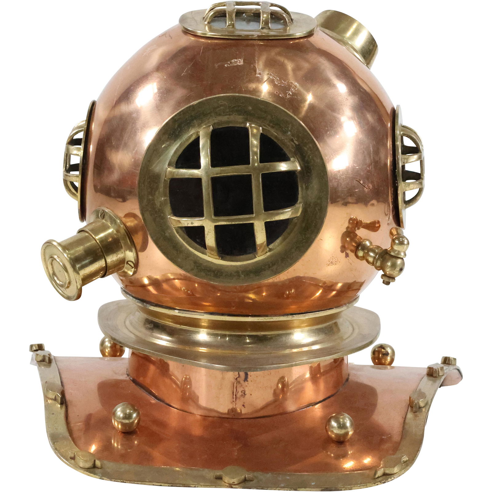 Polished Copper and Brass Nautical Diver's Helmet (1 of 7)