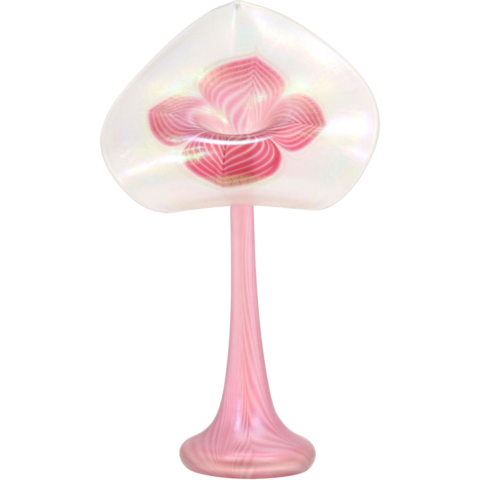 Signed Abelman 1988 Art Glass Jack-in-the-Pulpit Vase (1 of 8)