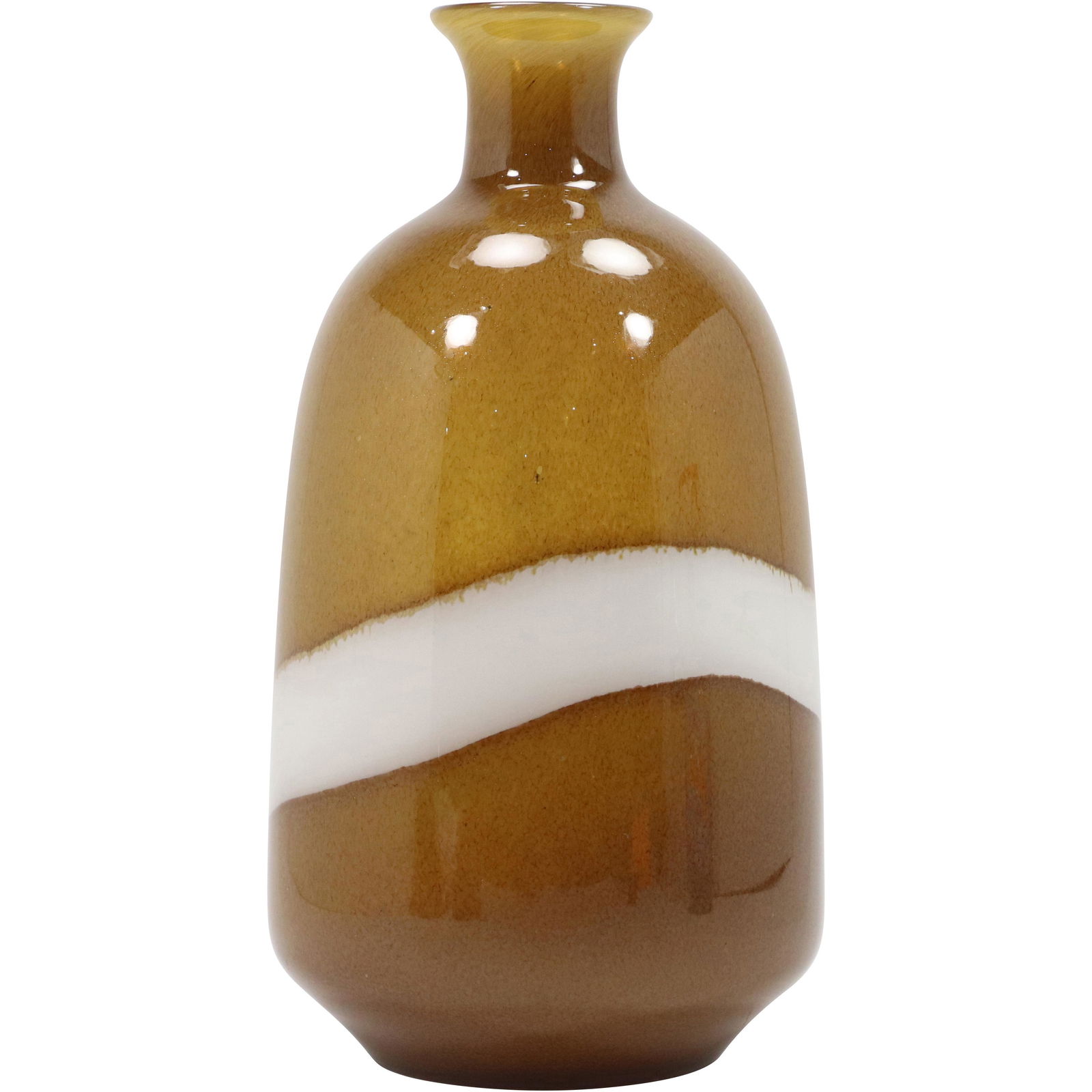 Modern Design Brown Glass Vase with White Stripe (1 of 9)