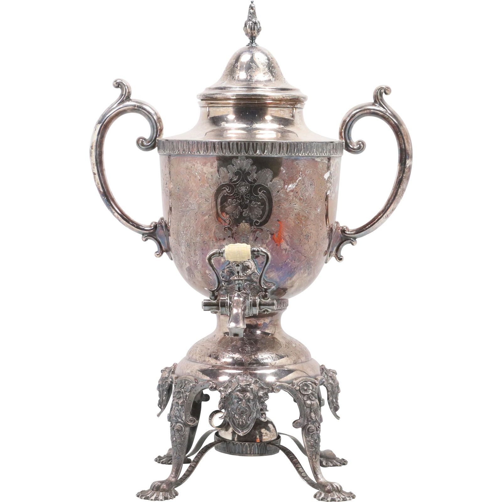 Victorian Renaissance Silver Plate Coffee Pot Dispenser (1 of 13)