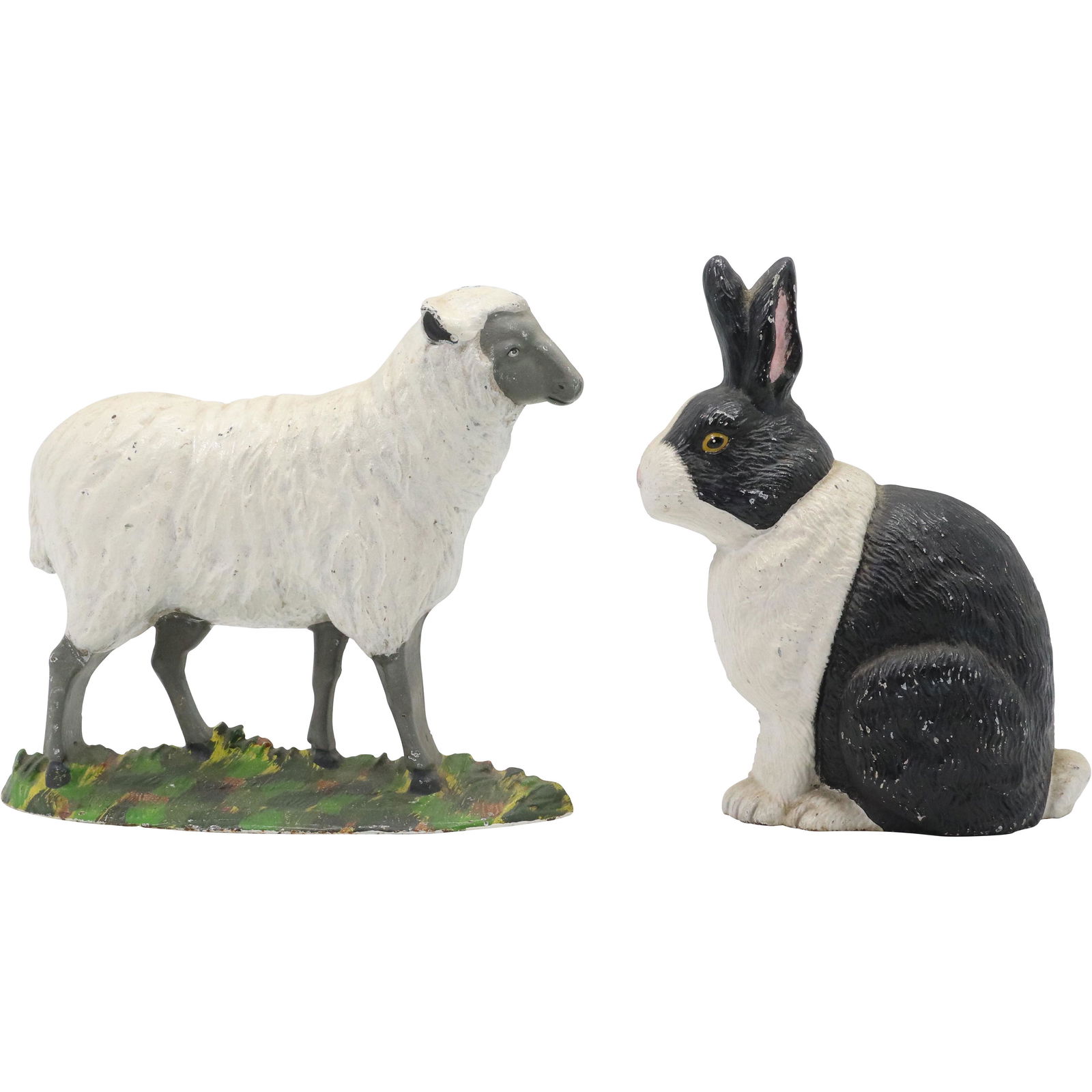Novelty Rabbit and Sheep Cast Iron Figure Bookends (1 of 14)