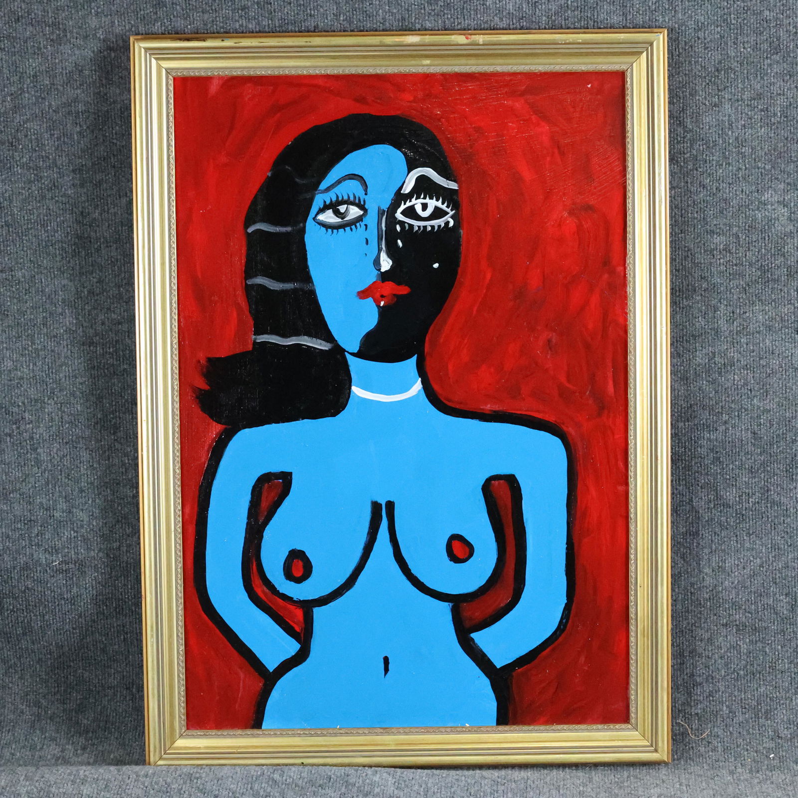 Thomas Pulgini, American, Oil/b Two Face Blue Woman (1 of 9)