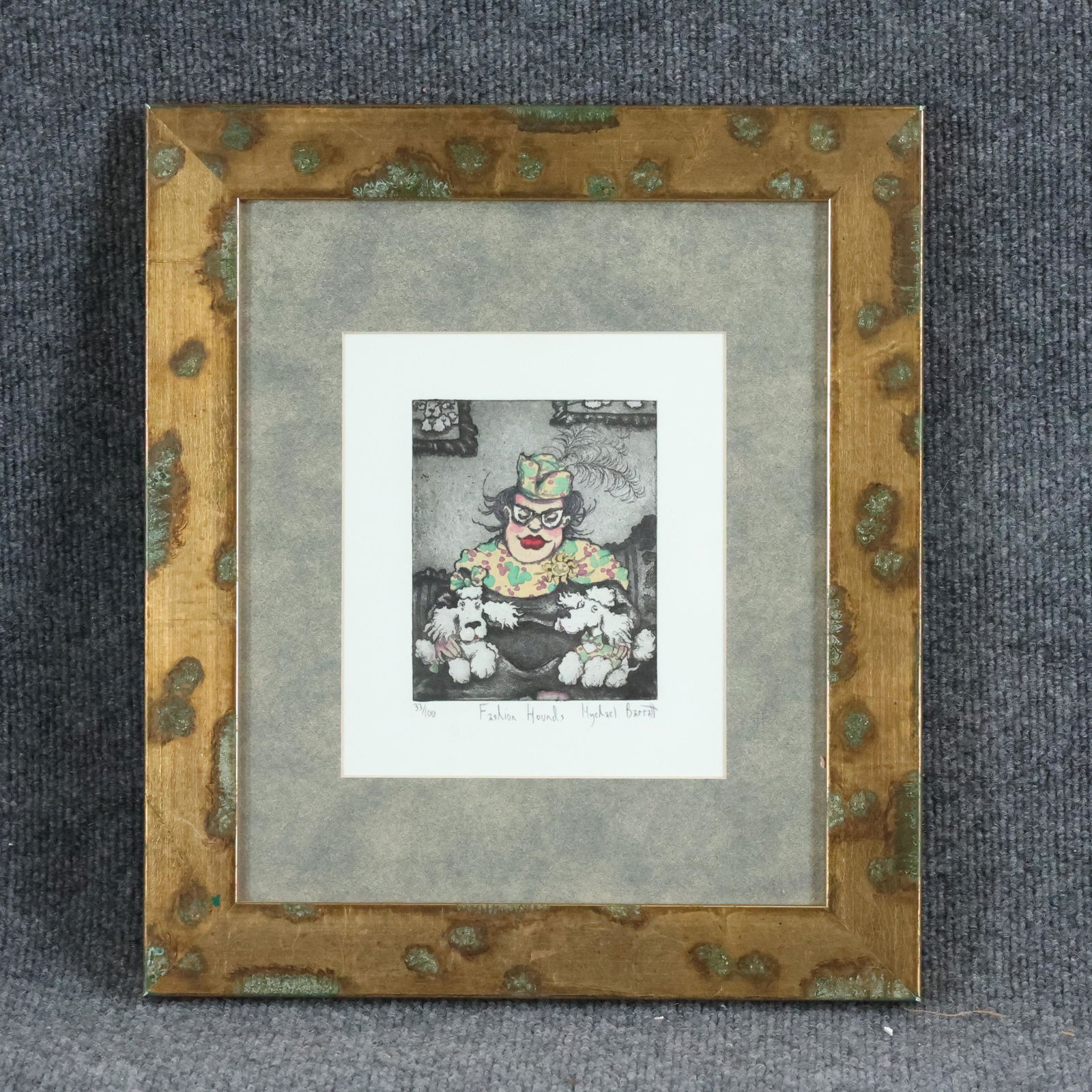 Mychael Barratt, Lithograph #33/100 "Fashion Hounds" (1 of 9)