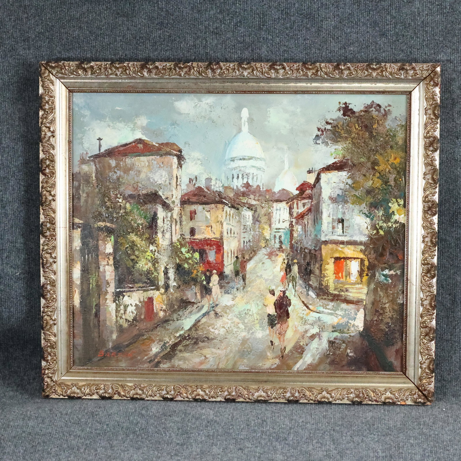 Barton, Oil/c Painting, Busy Parisian Street Scene (1 of 12)