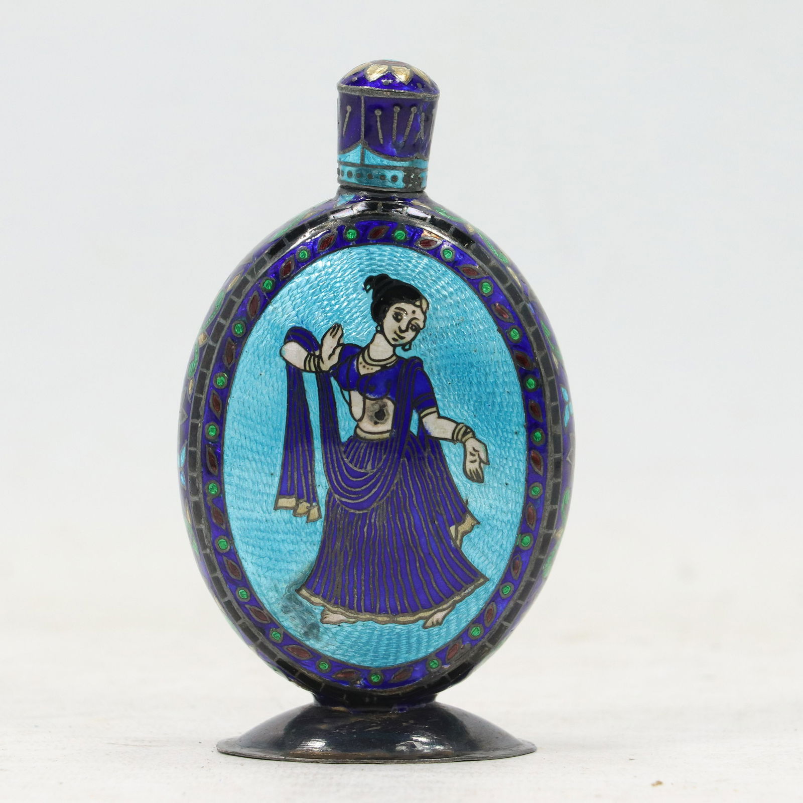 Enamel on Silver Snuff Bottle with Figure Portrait (1 of 6)
