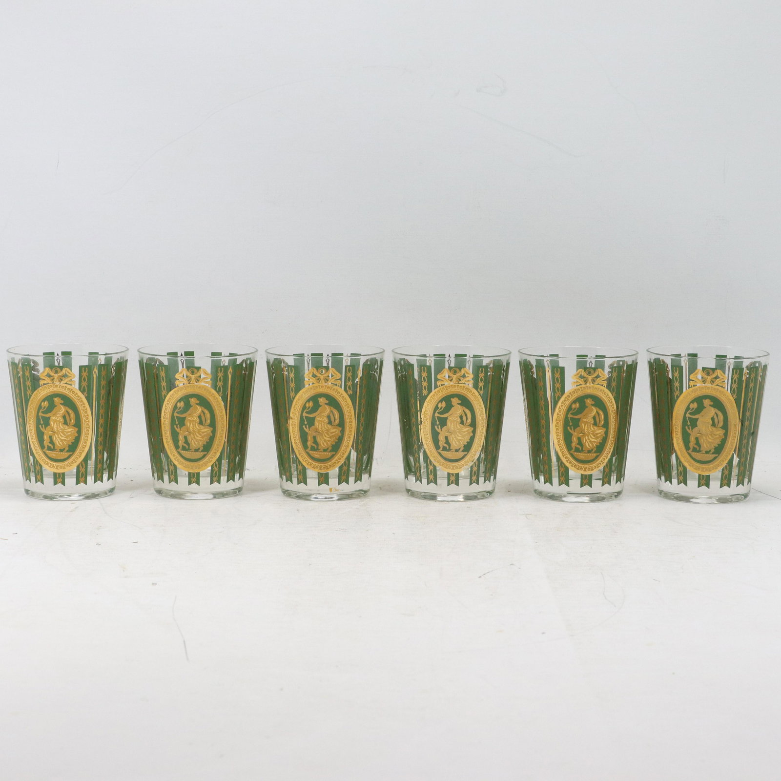 [7] Vintage CERA Drinking Glasses Roman Figure Design (1 of 9)