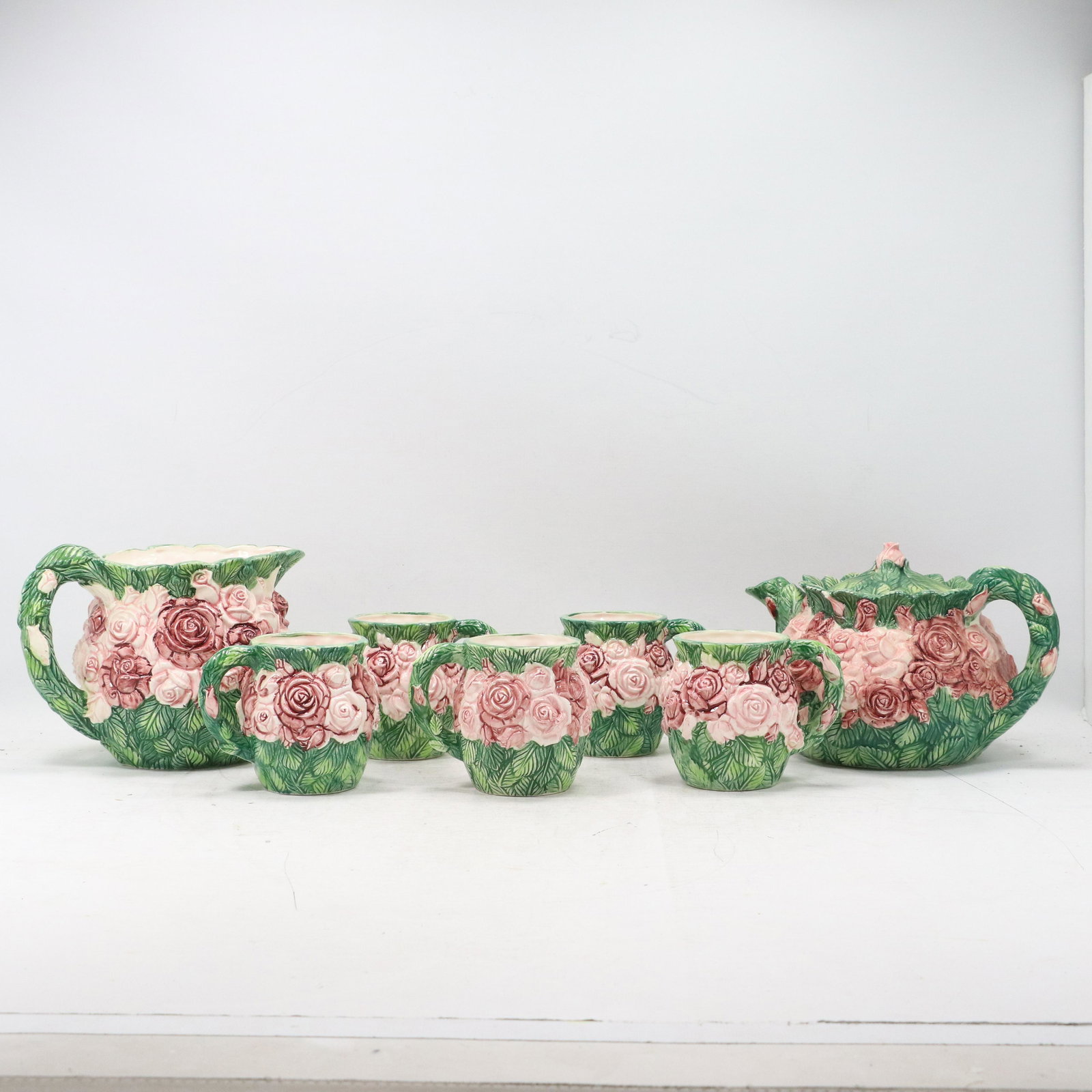 The Haldon Group 1987 Pink Roses Pitcher Teapot, 5 Cups (1 of 17)