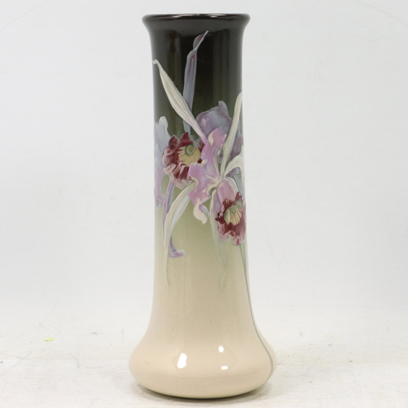Eocean Rose WELLER Art Pottery Vase with Iris Floral (1 of 8)