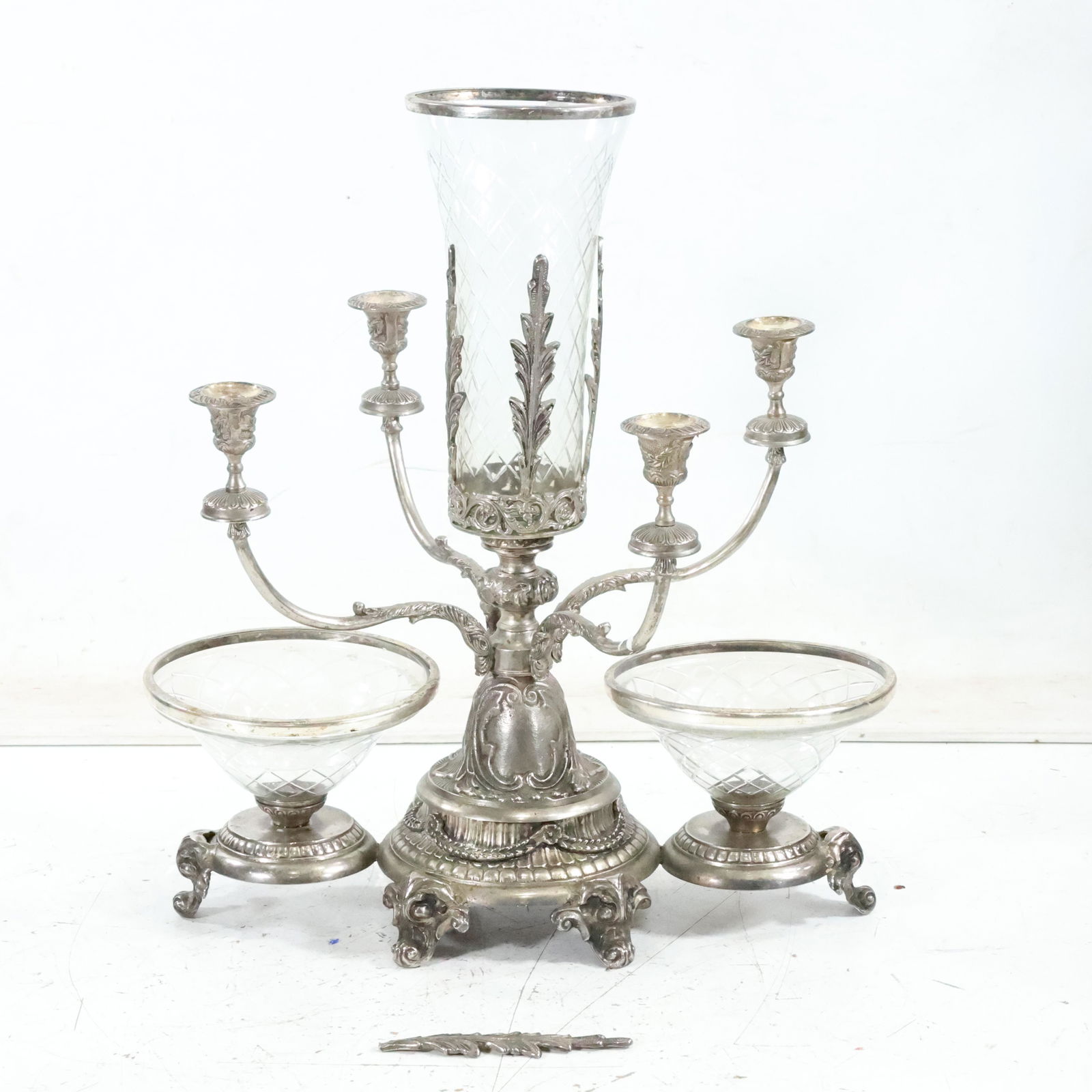 Exquisite Large Silver Plate Candelabrum Epergne Center (1 of 11)