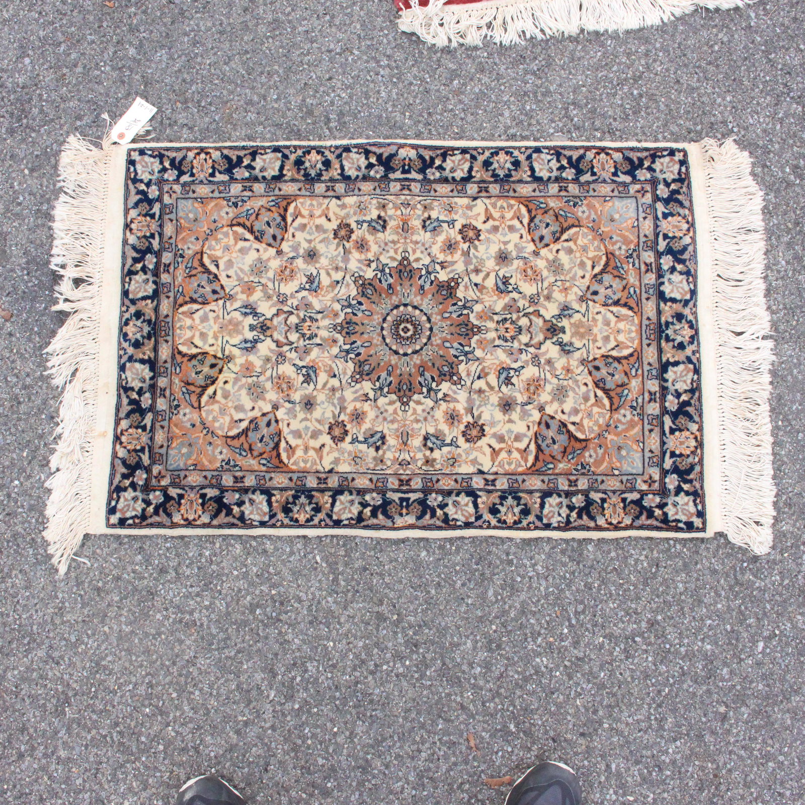 Finely Woven Hand Made Kashan Oriental Wool Scatter Rug (1 of 8)