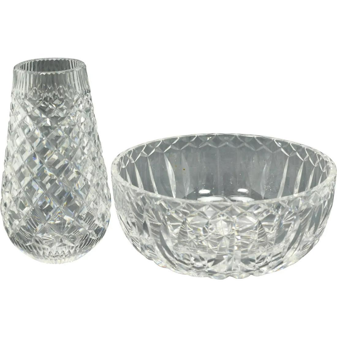2 Elegant Crystal Glass Vase and Bowl (1 of 12)