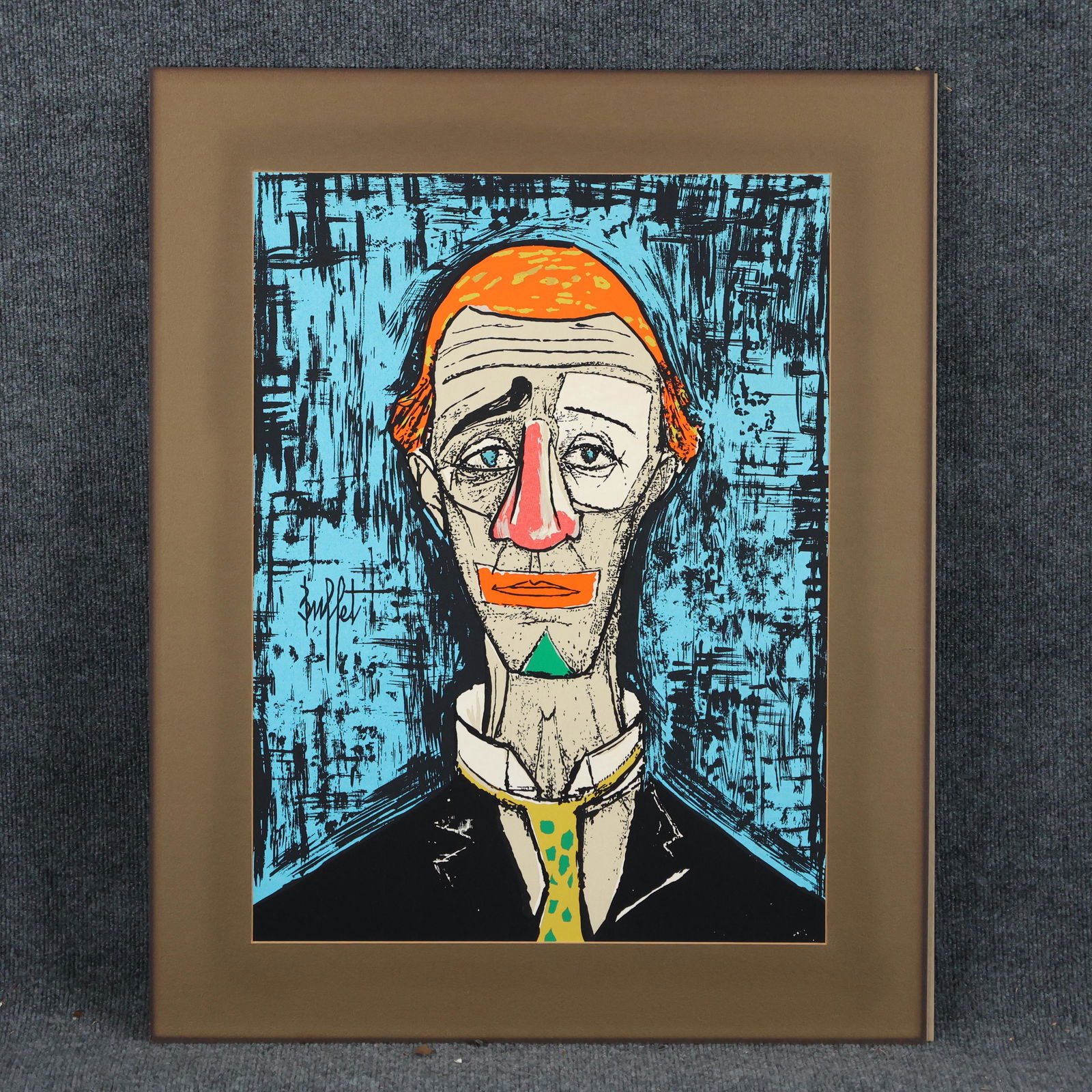 Bernard Buffet, Vintage Lithograph Portrait of a Clown (1 of 9)