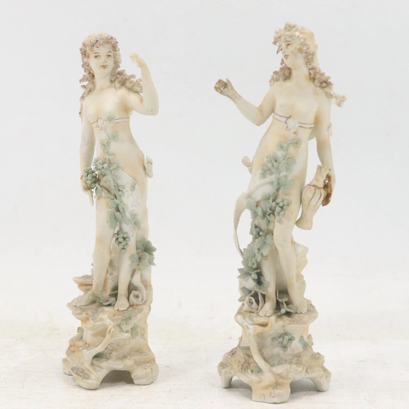 [2] Fine Bisque Art Nouveau Women Maiden Figure Statues (1 of 9)