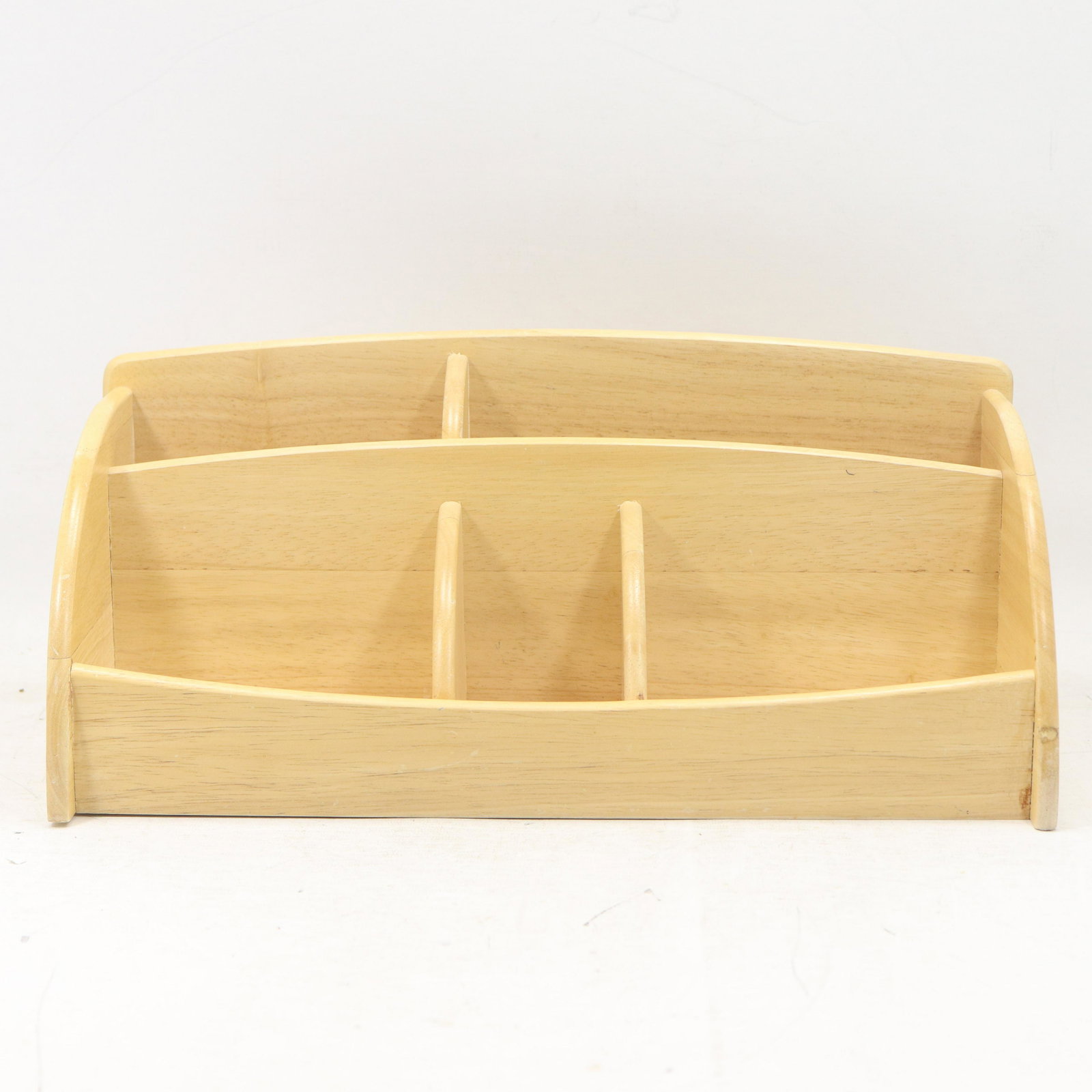 Danish Design Blond Wood Desk Organizer - Clean: Danish Design Blond Wood Desk Organizer - Clean. size: 6.5 x 16.5 x 7