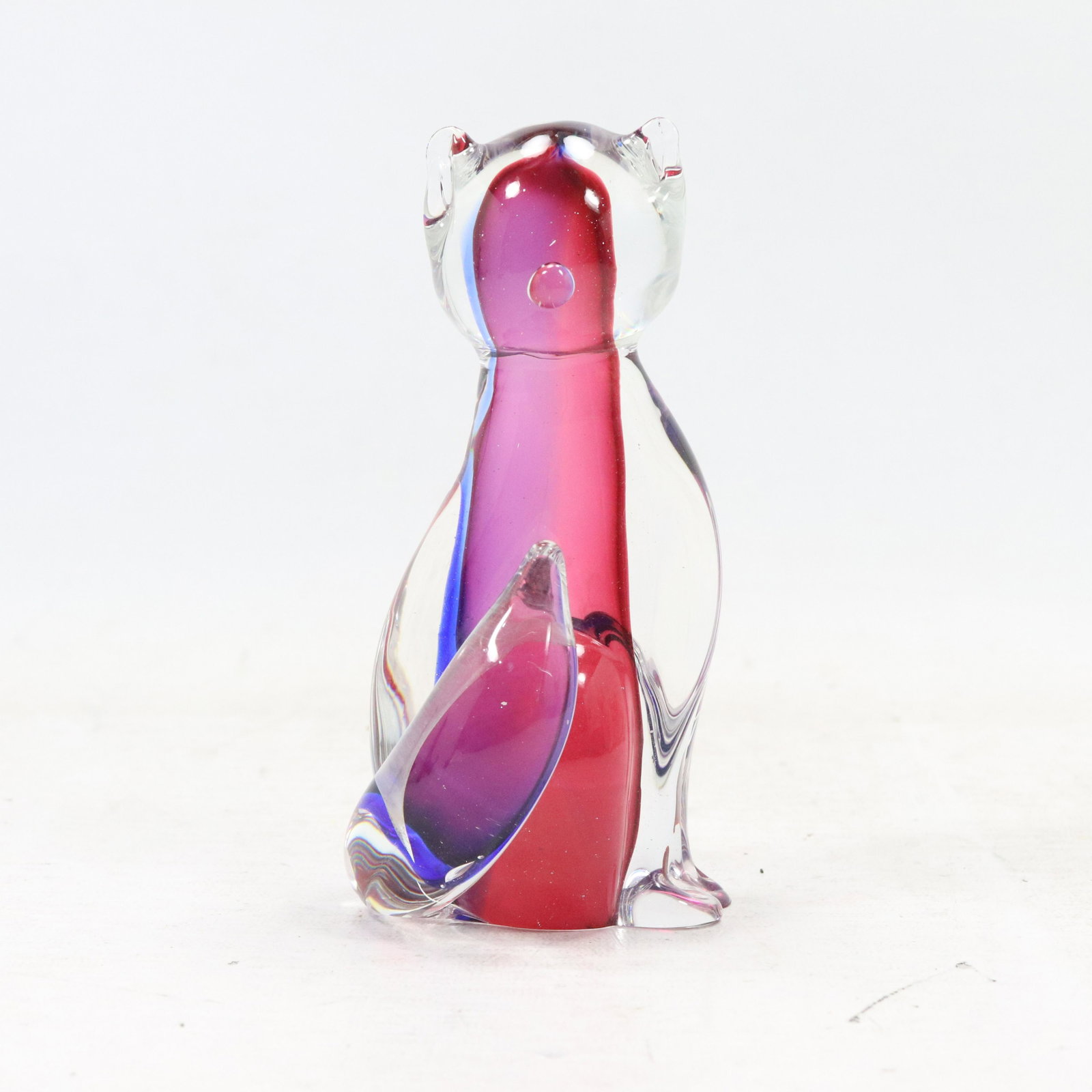 Vetreria Artistica Oball Murano Art Glass CAT Sculpture: Vetreria Artistica Oball Murano Art Glass CAT Sculpture. Original label. Size: 6h 2.5w