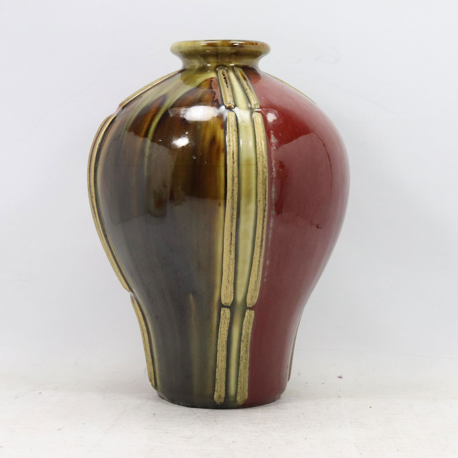 Elegant Decorated Glazed Ceramic Vase (1 of 7)