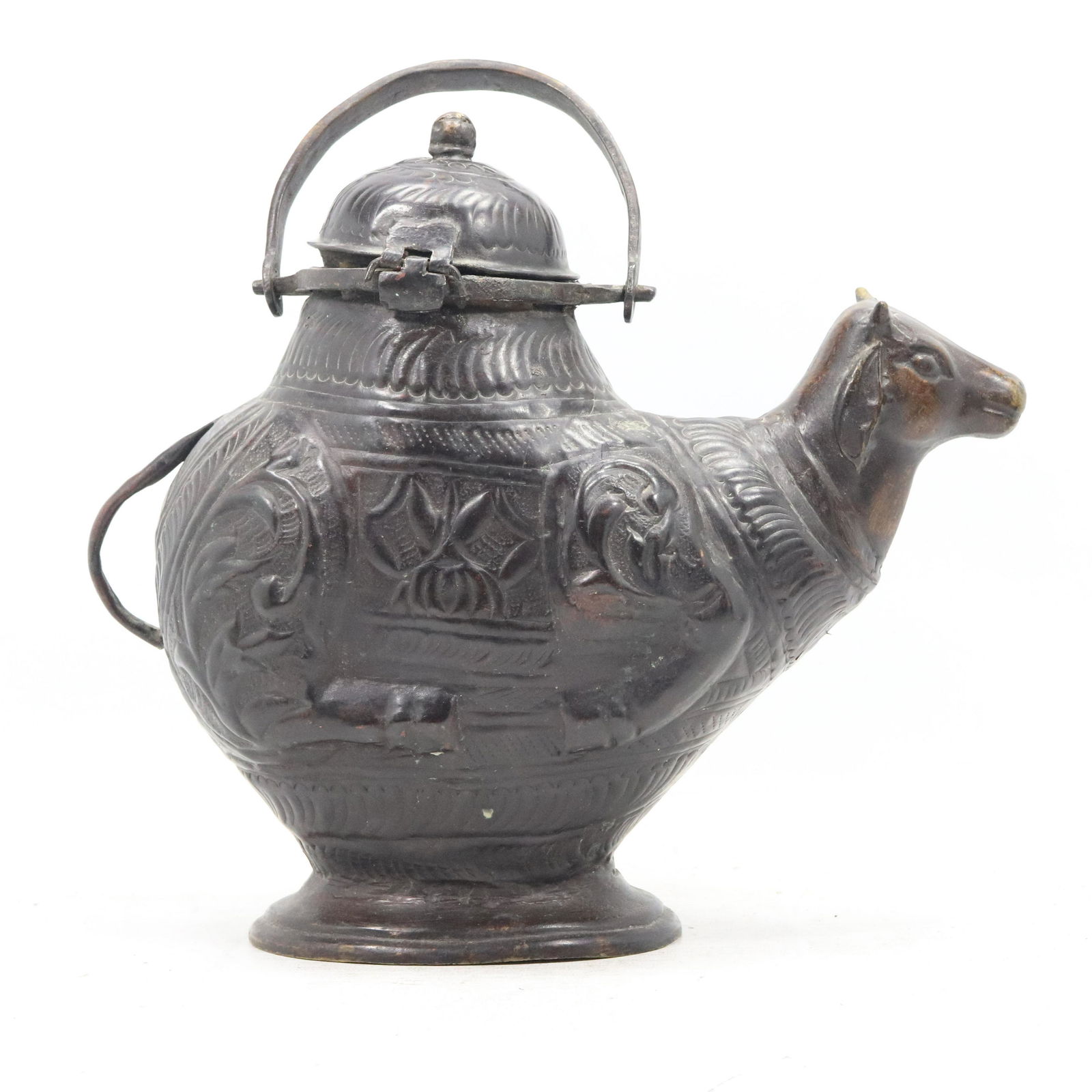 Unusual Bronze Camel Figure Water Vessel with Handle (1 of 7)