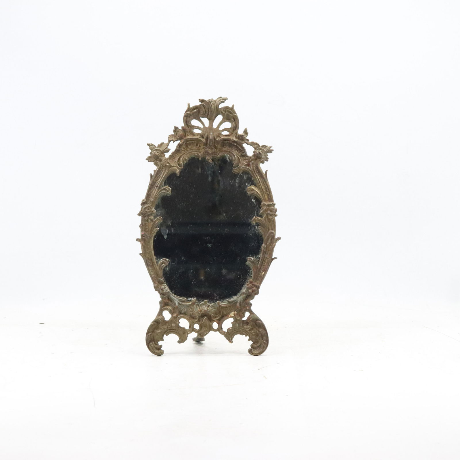 Antique Cast Iron French Victorian Oval Dresser Mirror (1 of 7)